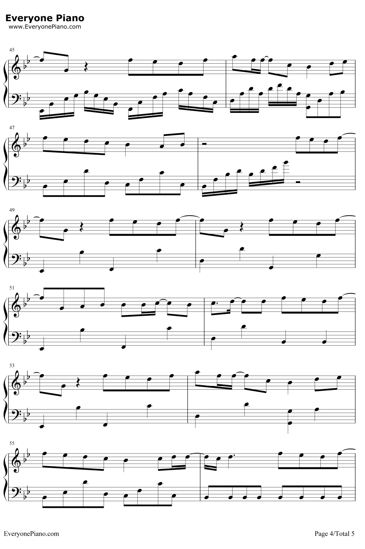 说谎钢琴谱- 林宥嘉4