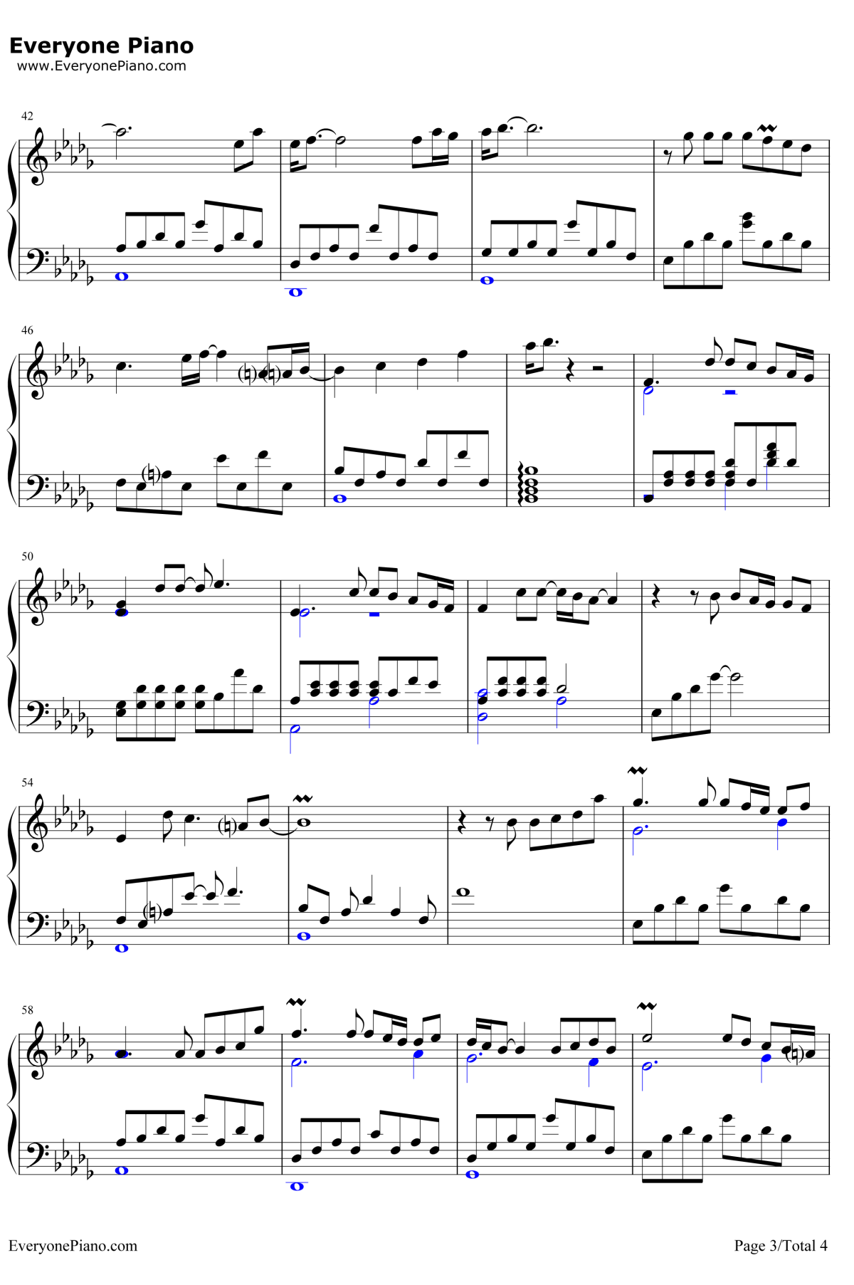 流着泪说分手钢琴谱-金志文3