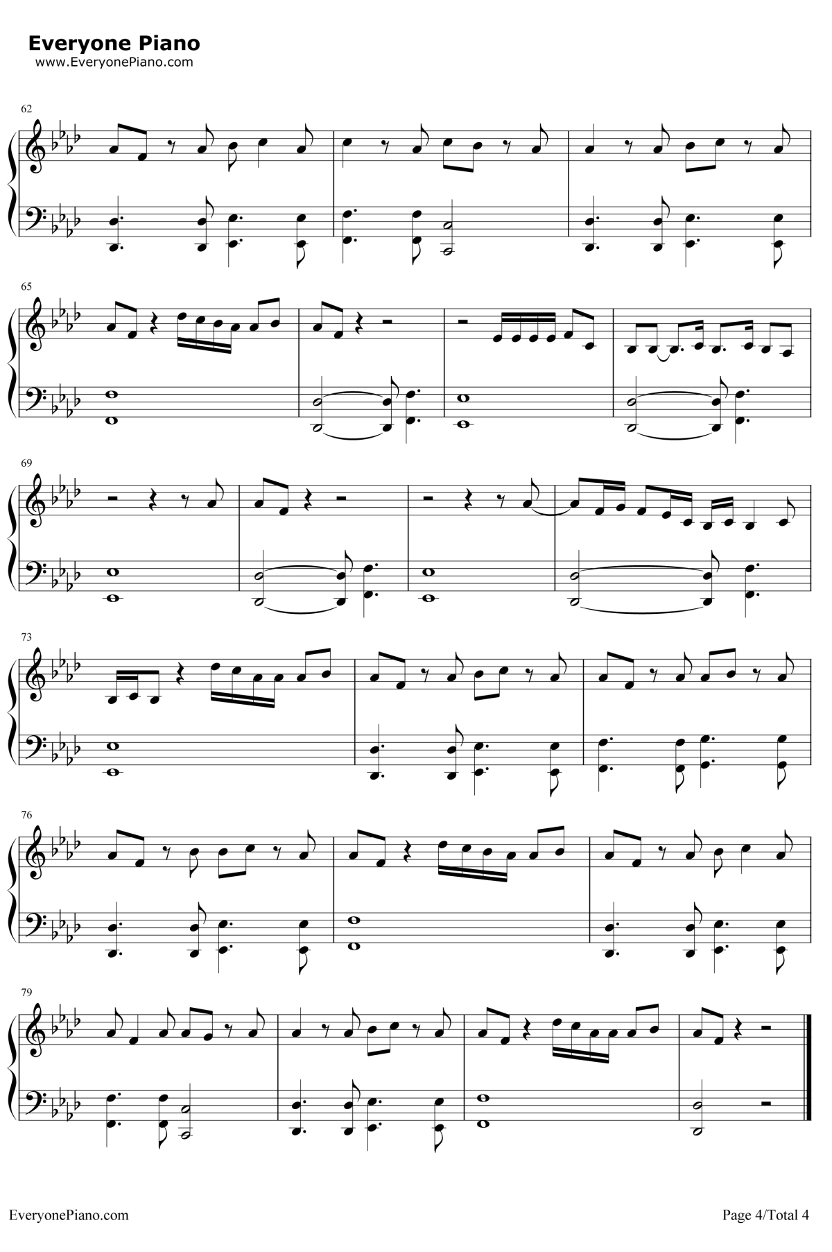 Stay钢琴谱-ZeddAlessiaCara4