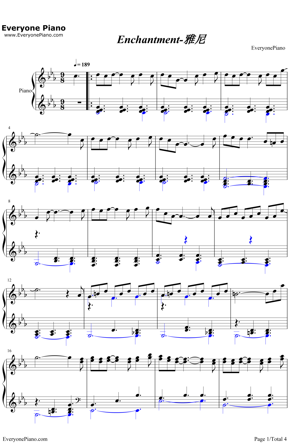 Enchantment钢琴谱 -雅尼1