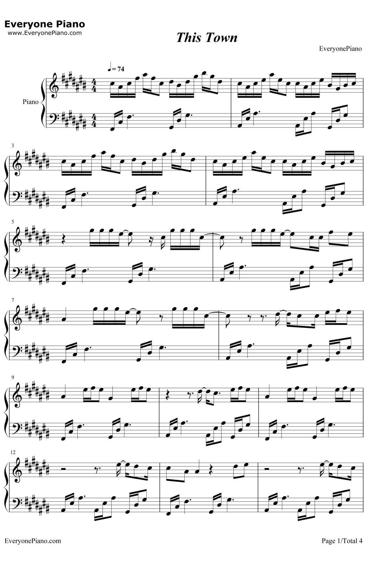 This Town钢琴谱-KygoSashaSloan1