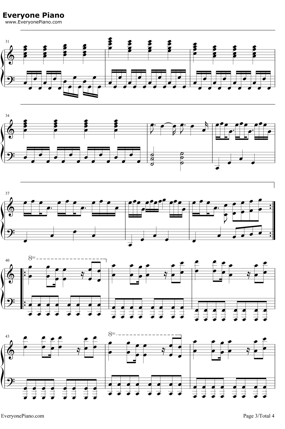 你是我的眼伴奏谱钢琴谱 -林宥嘉陈康令3