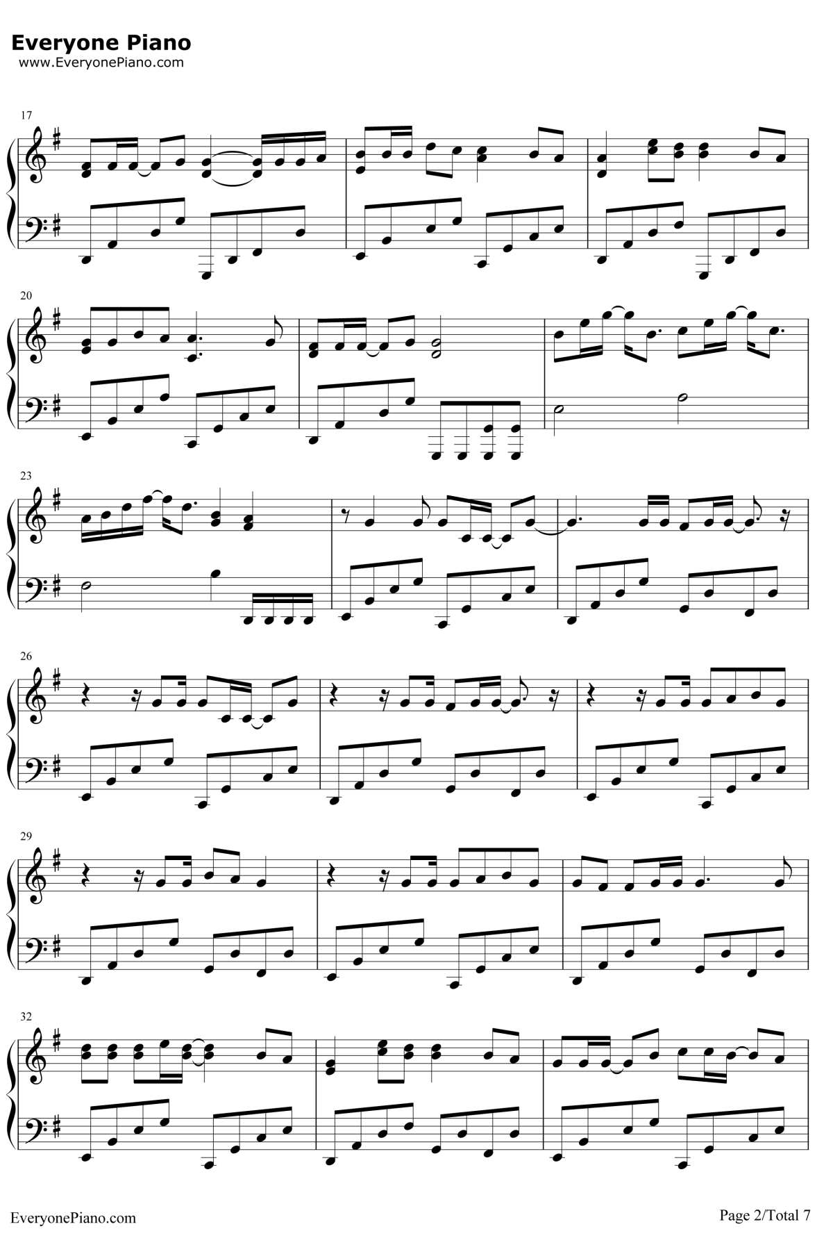 爱得更多…钢琴谱 -西野加奈2