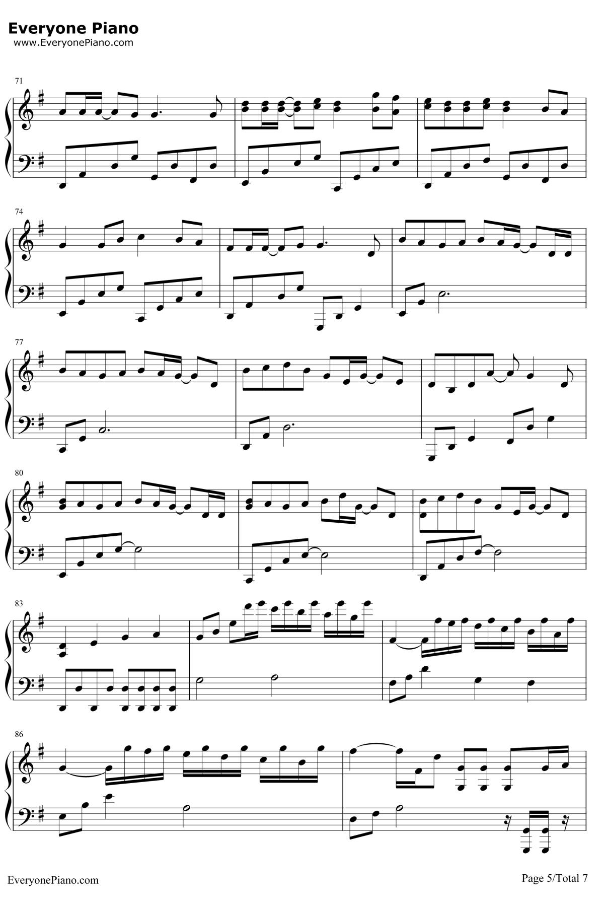 爱得更多…钢琴谱 -西野加奈5