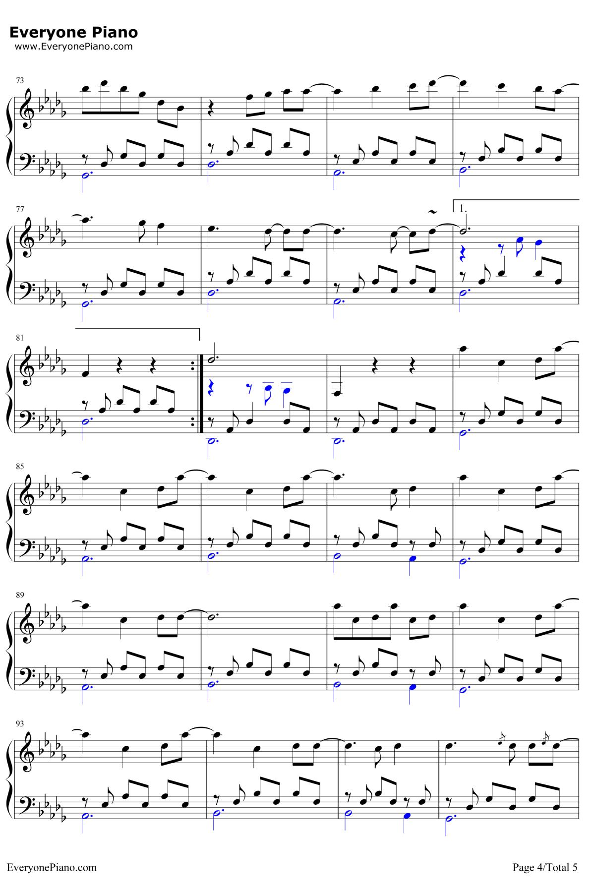 Turning钢琴谱 -班得瑞4