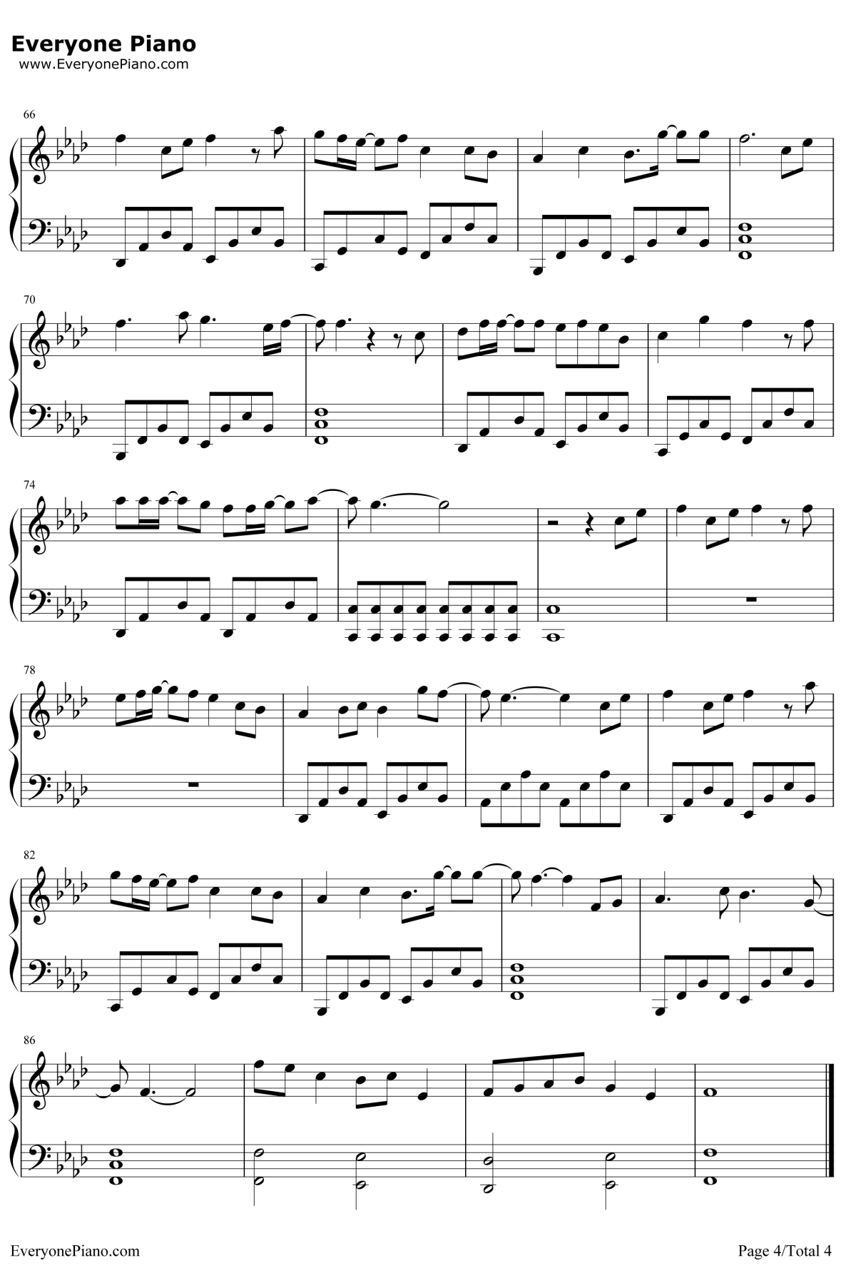 星辰大海是你钢琴谱-魏晨-那片星空那片海2片头曲4