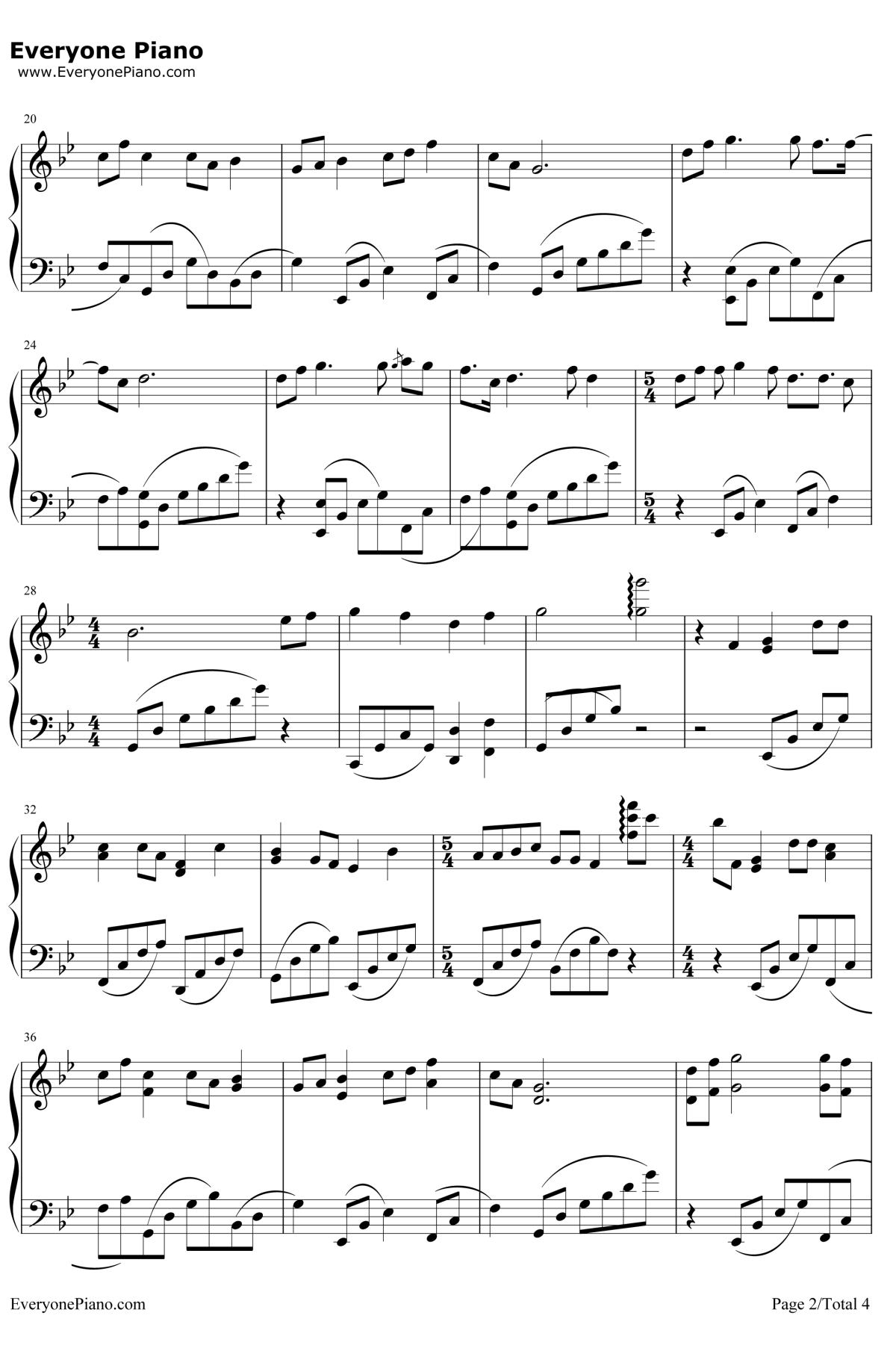 千年风雅钢琴谱-周子雷-来自星星的继承者们OST2