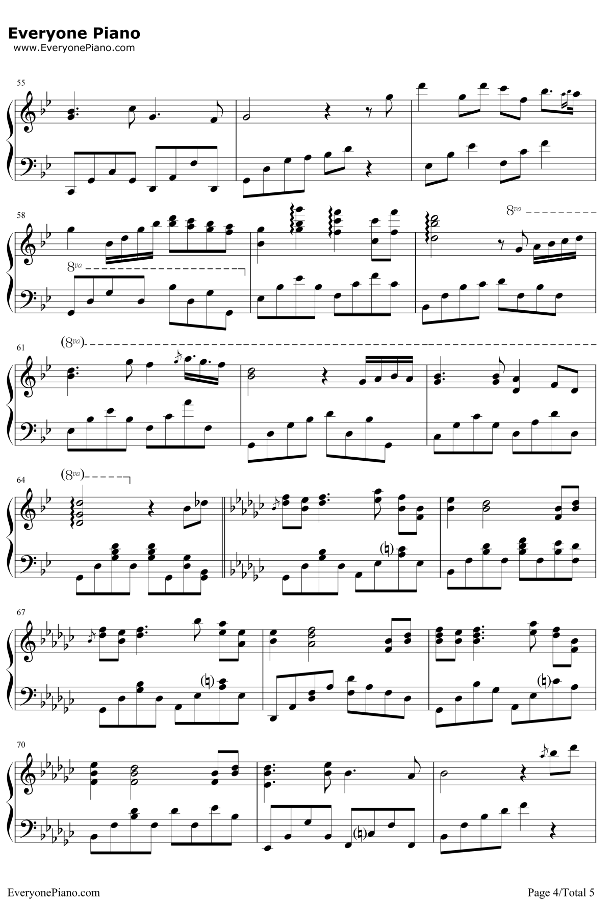 风居住的街道钢琴谱 -矶村由纪子4