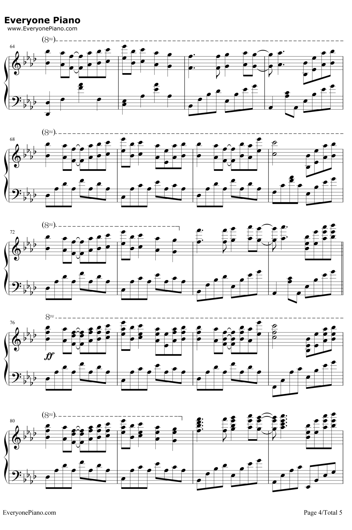 团子大家族钢琴谱-茶太-CLANNAD主题曲4