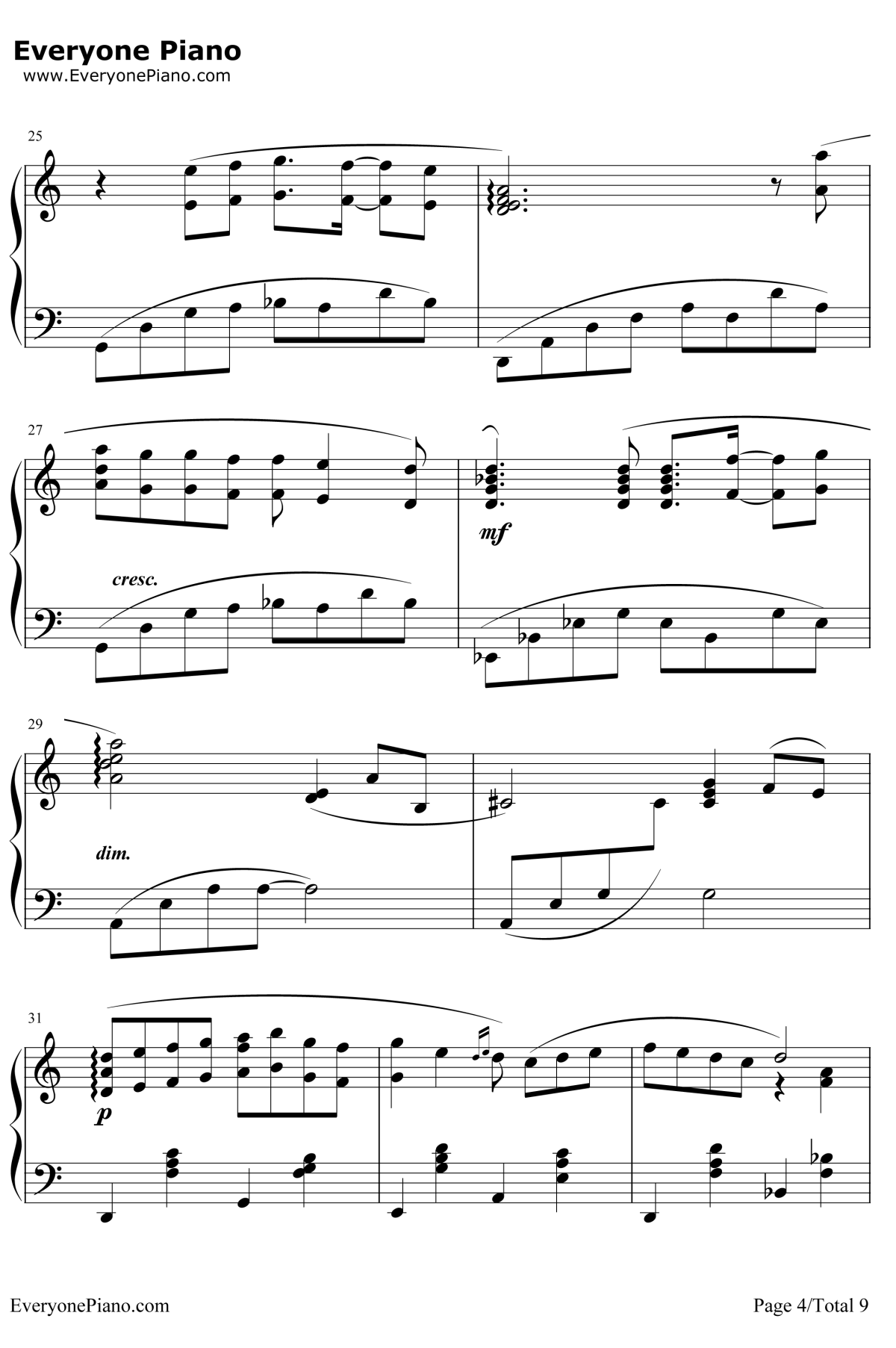 Friends钢琴谱 -久石让4