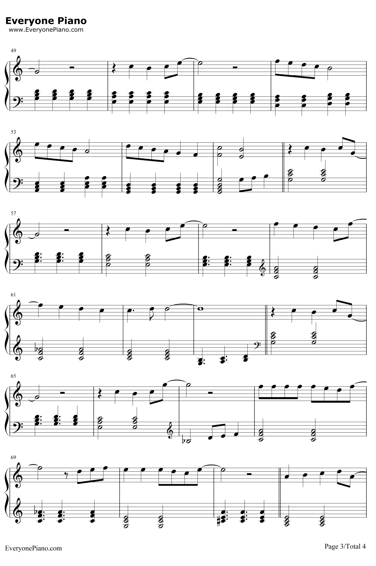 となりのトトロ钢琴谱-井上杏美-邻家的龙猫-龙猫片尾曲3