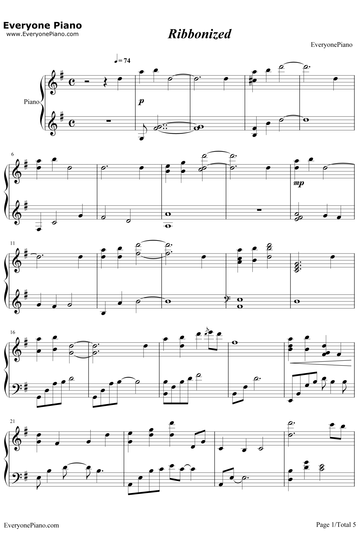 Ribbonized钢琴谱 -李闰珉1