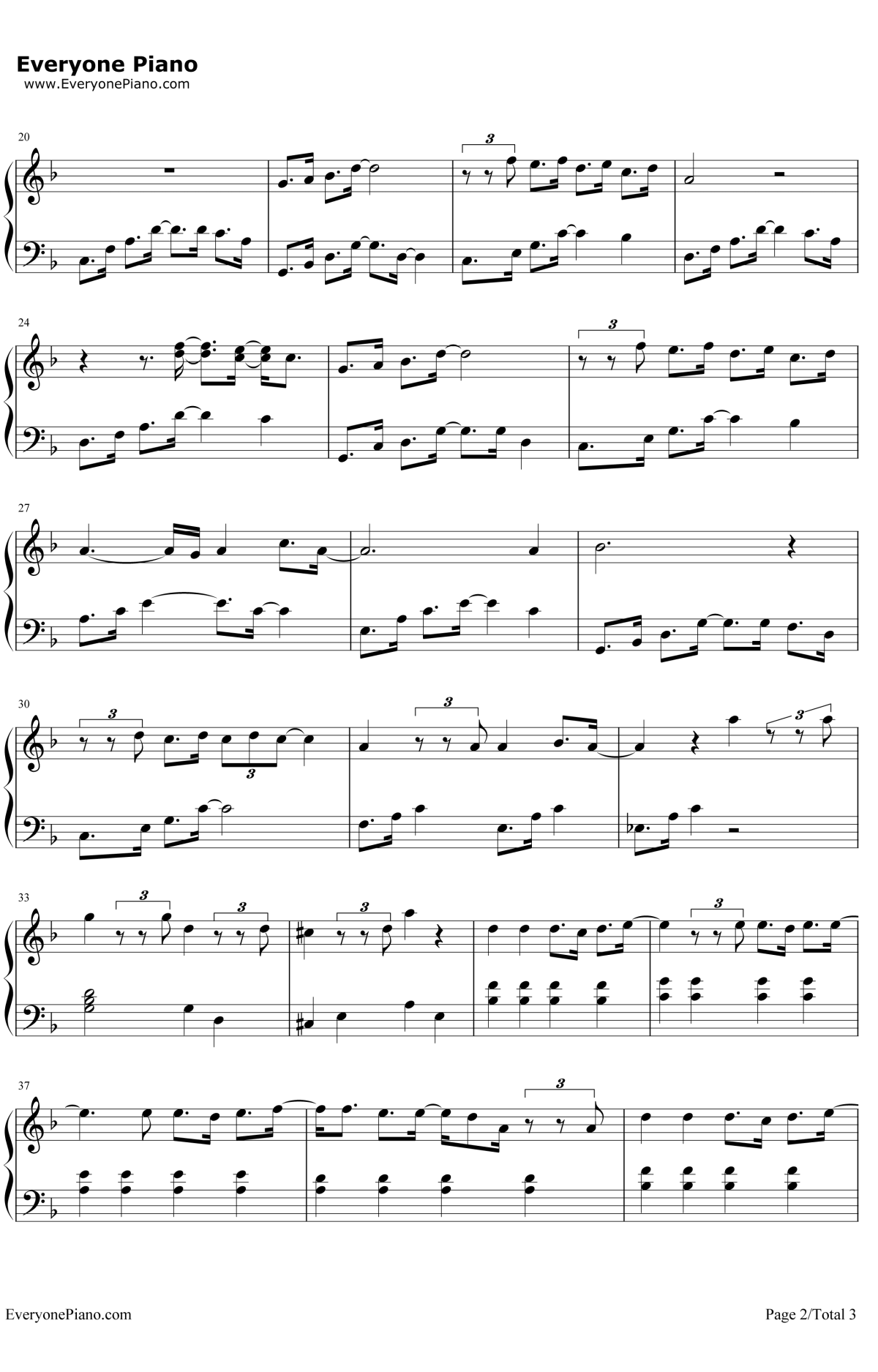 City of Stars钢琴谱-RyanGoslingEmmaStone-电影《爱乐之城》主题曲2