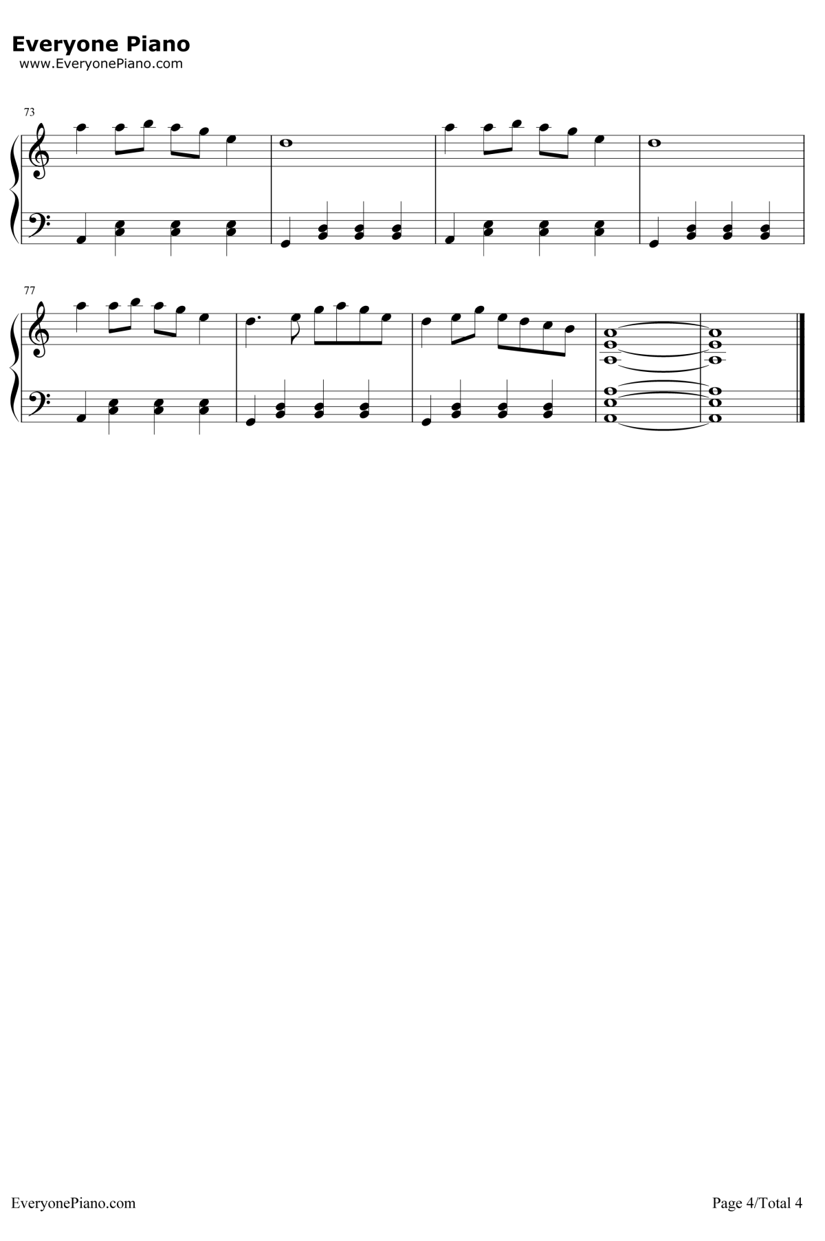 花儿与少年钢琴谱 -中国国家交响乐团4