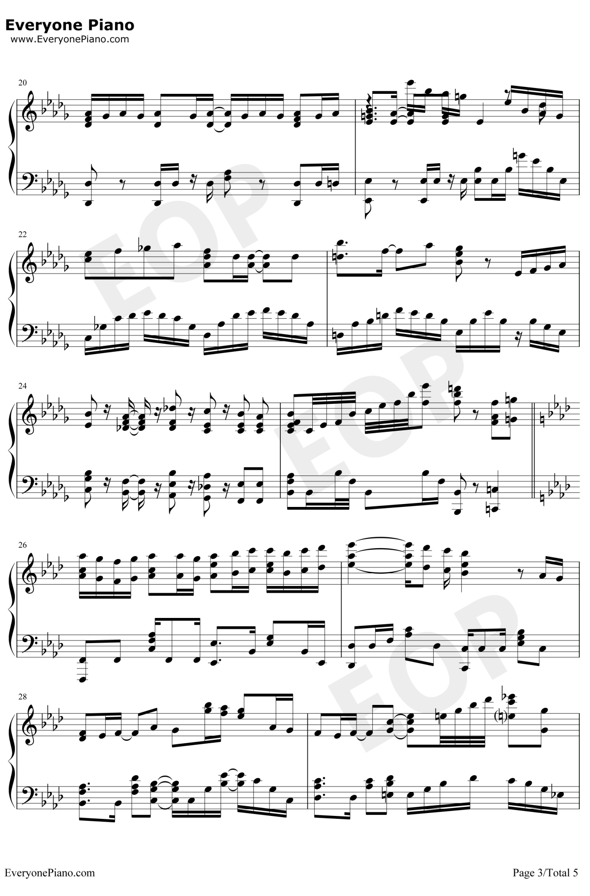 Sign钢琴谱-内田彩-五等分的新娘ED3