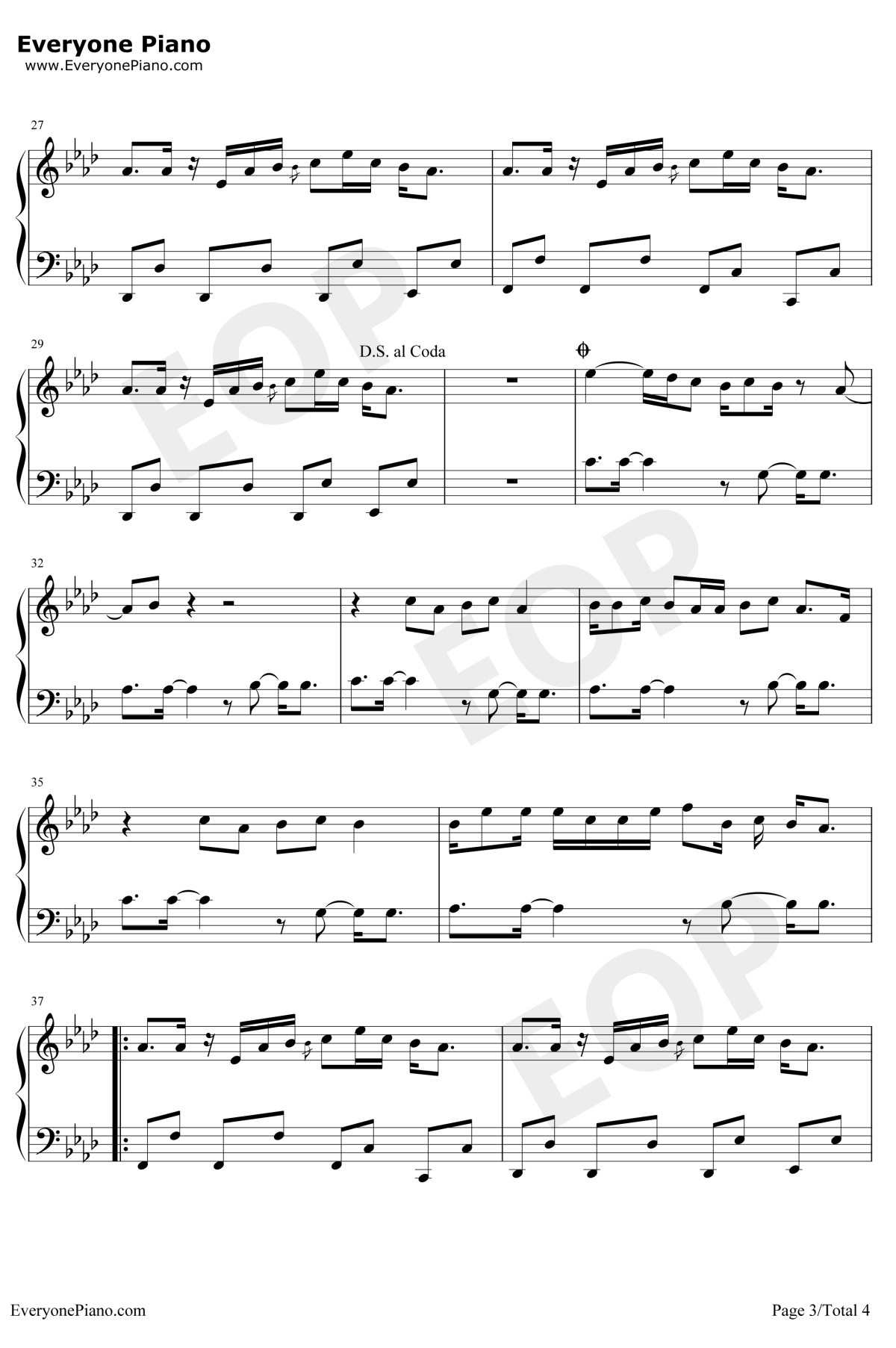 SOS钢琴谱-Avicii Aloe Blacc3