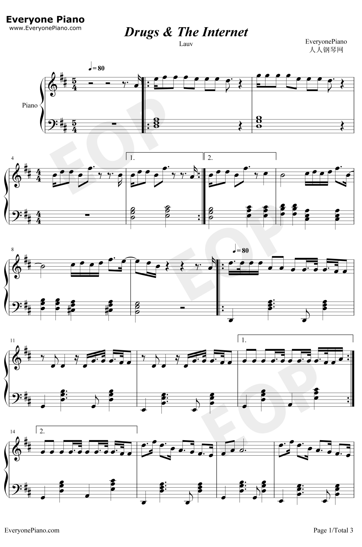 Drugsand The Internet钢琴谱-Lauv-Lauv1