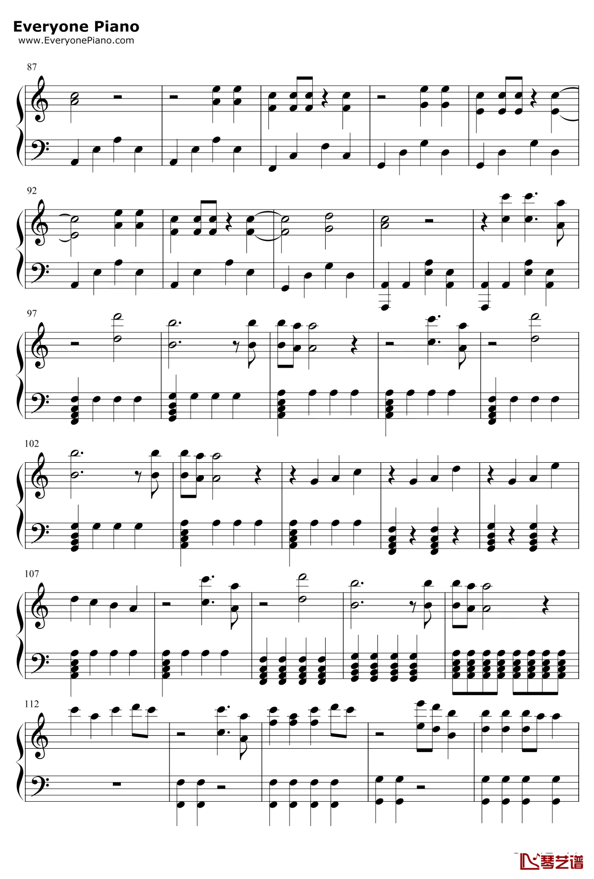 Back to Beautiful钢琴谱-SofiaCarsonAlanWalker4