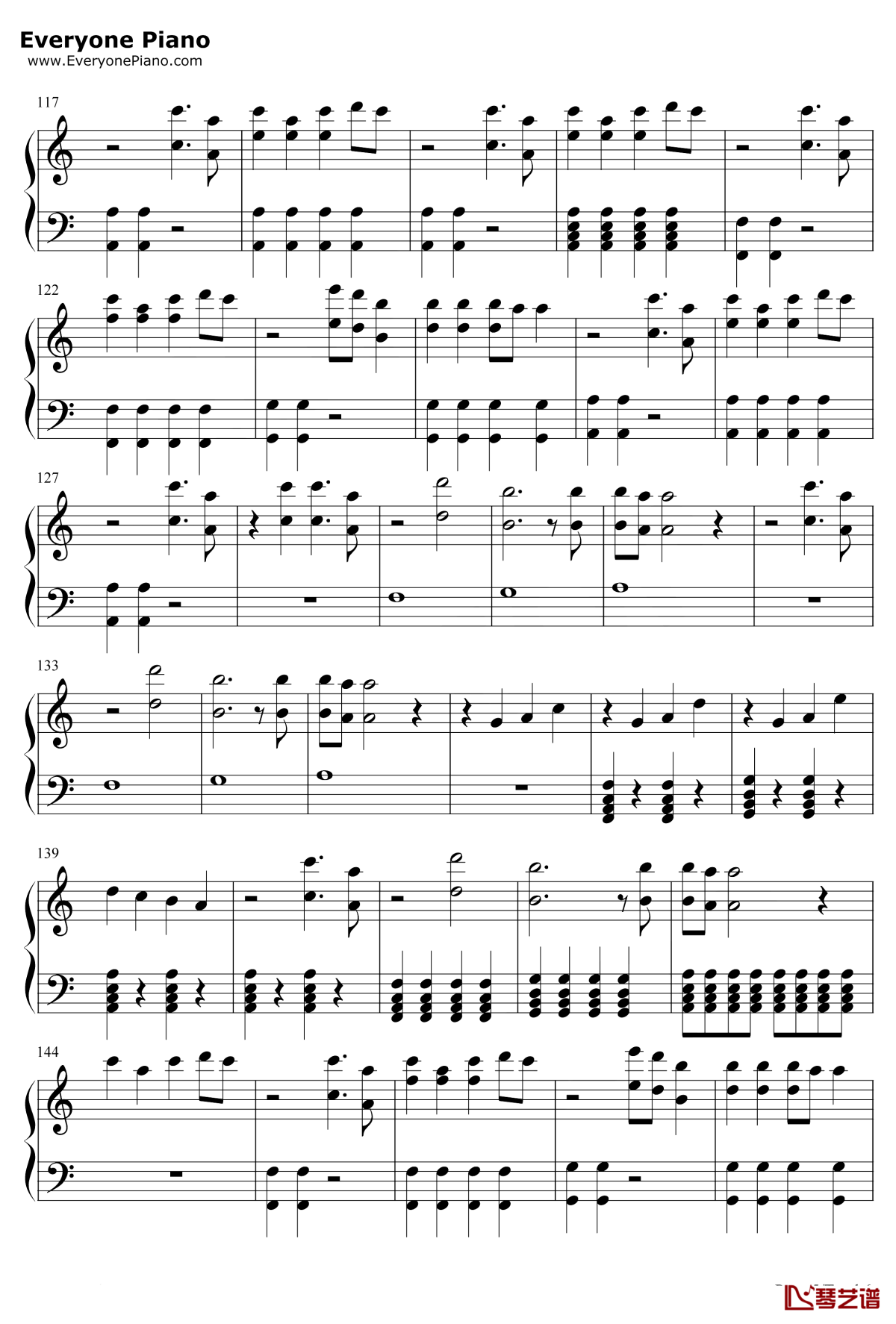 Back to Beautiful钢琴谱-SofiaCarsonAlanWalker5