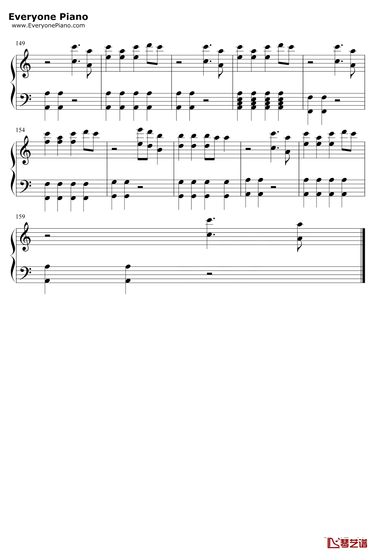 Back to Beautiful钢琴谱-SofiaCarsonAlanWalker6