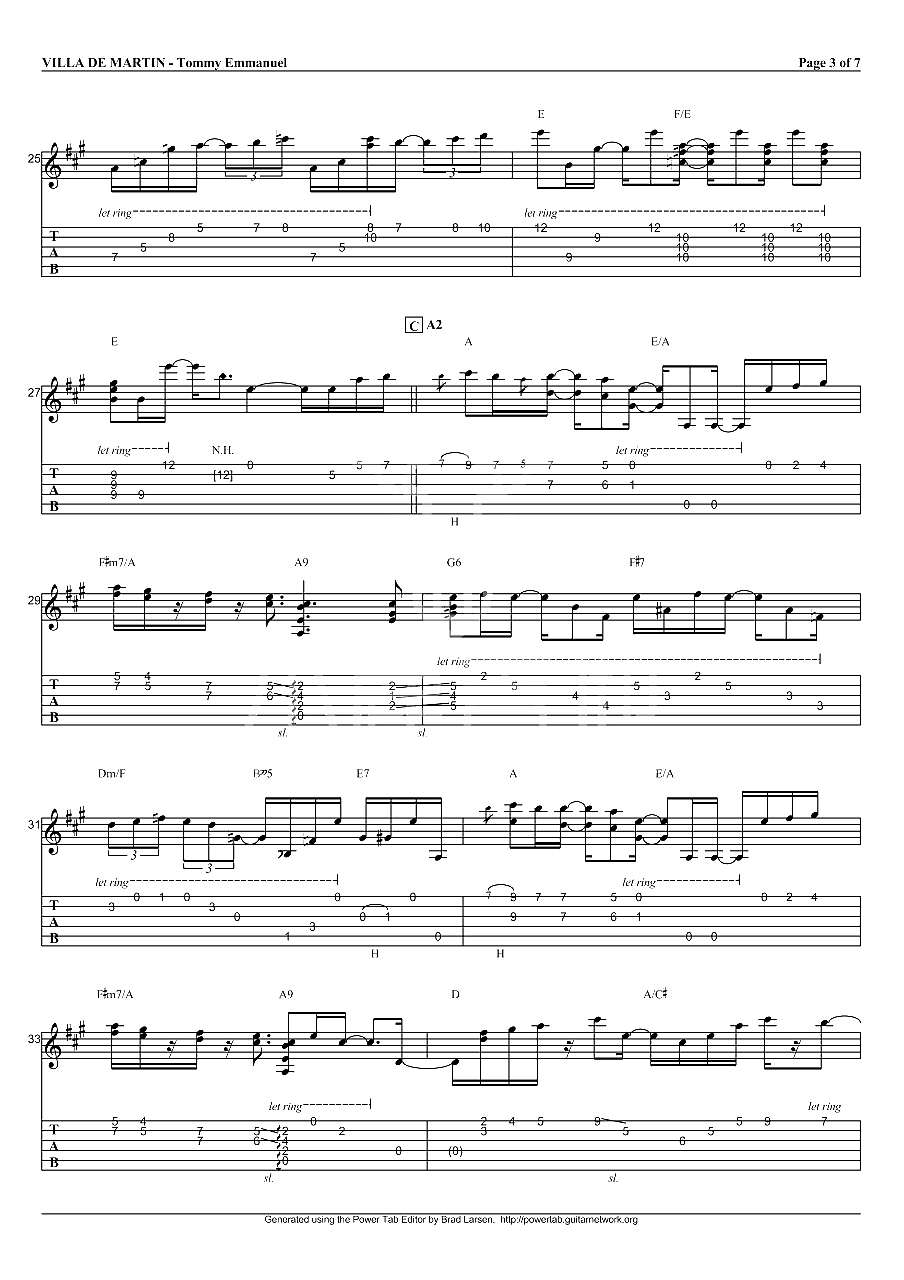 VILLA DE MARTIN指弹吉他谱-Tommy Emmanuel3