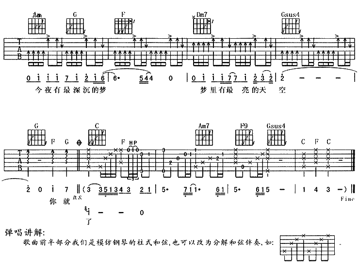 你就像个小孩吉他谱-C调六线谱-附前奏-阿杜3