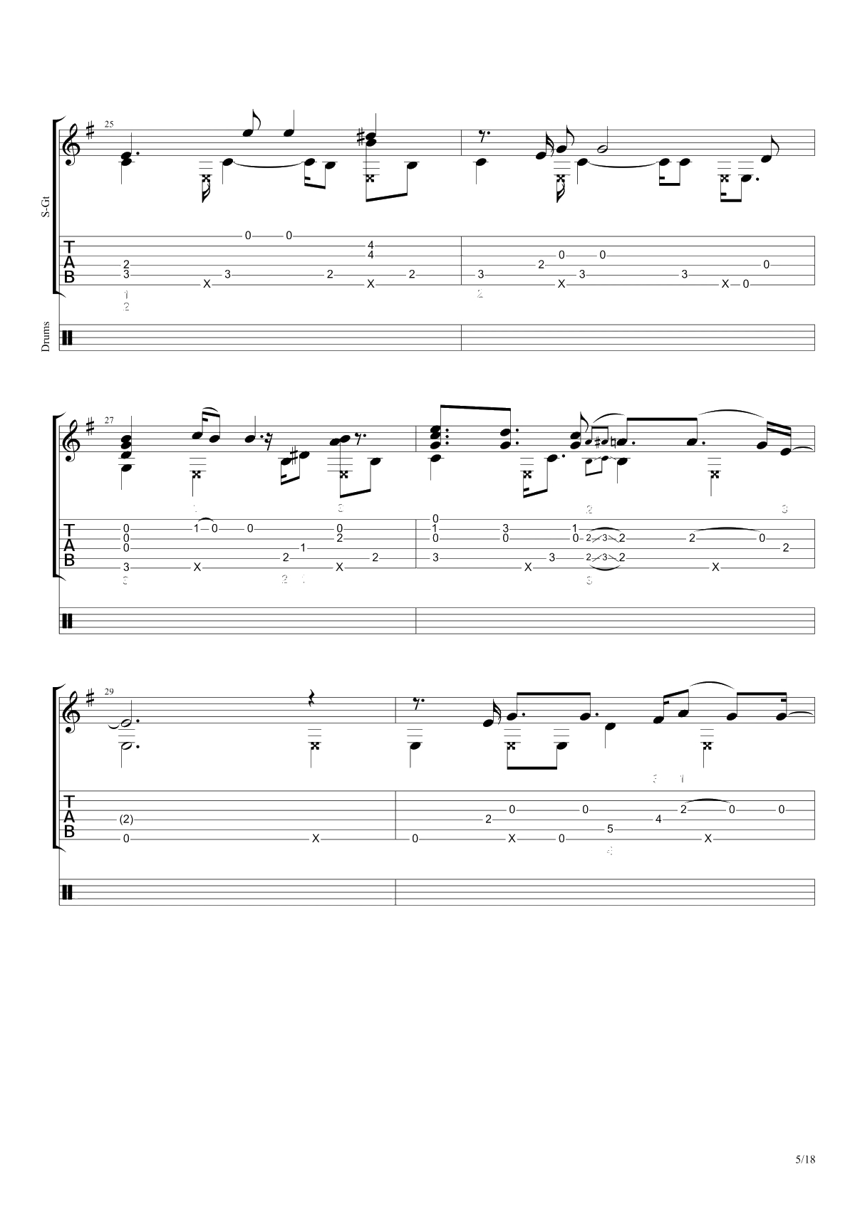 Shape of my heart吉他谱-Sting-指弹吉他独奏谱-《这个杀手不太冷》电影片尾曲5
