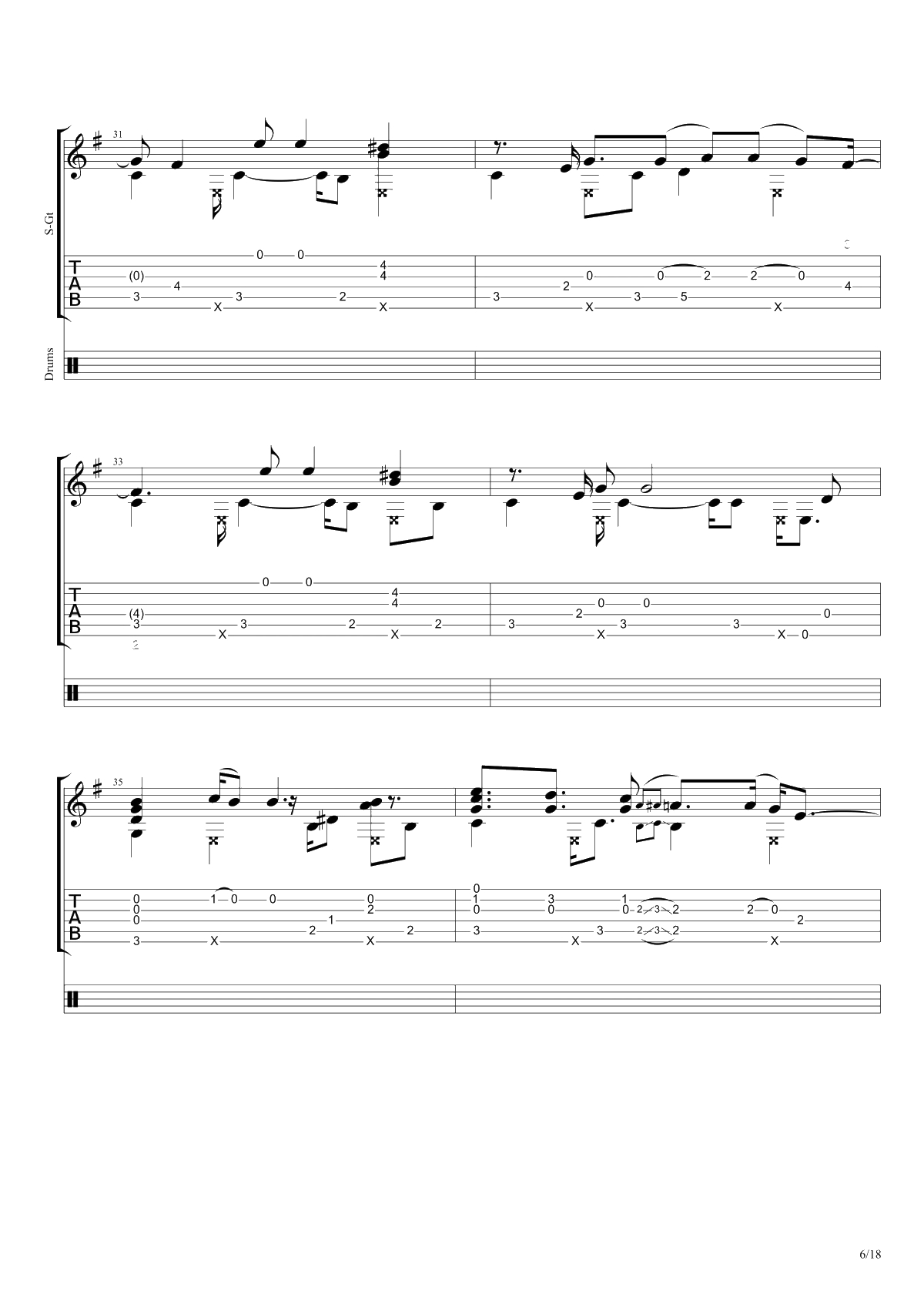 Shape of my heart吉他谱-Sting-指弹吉他独奏谱-《这个杀手不太冷》电影片尾曲6