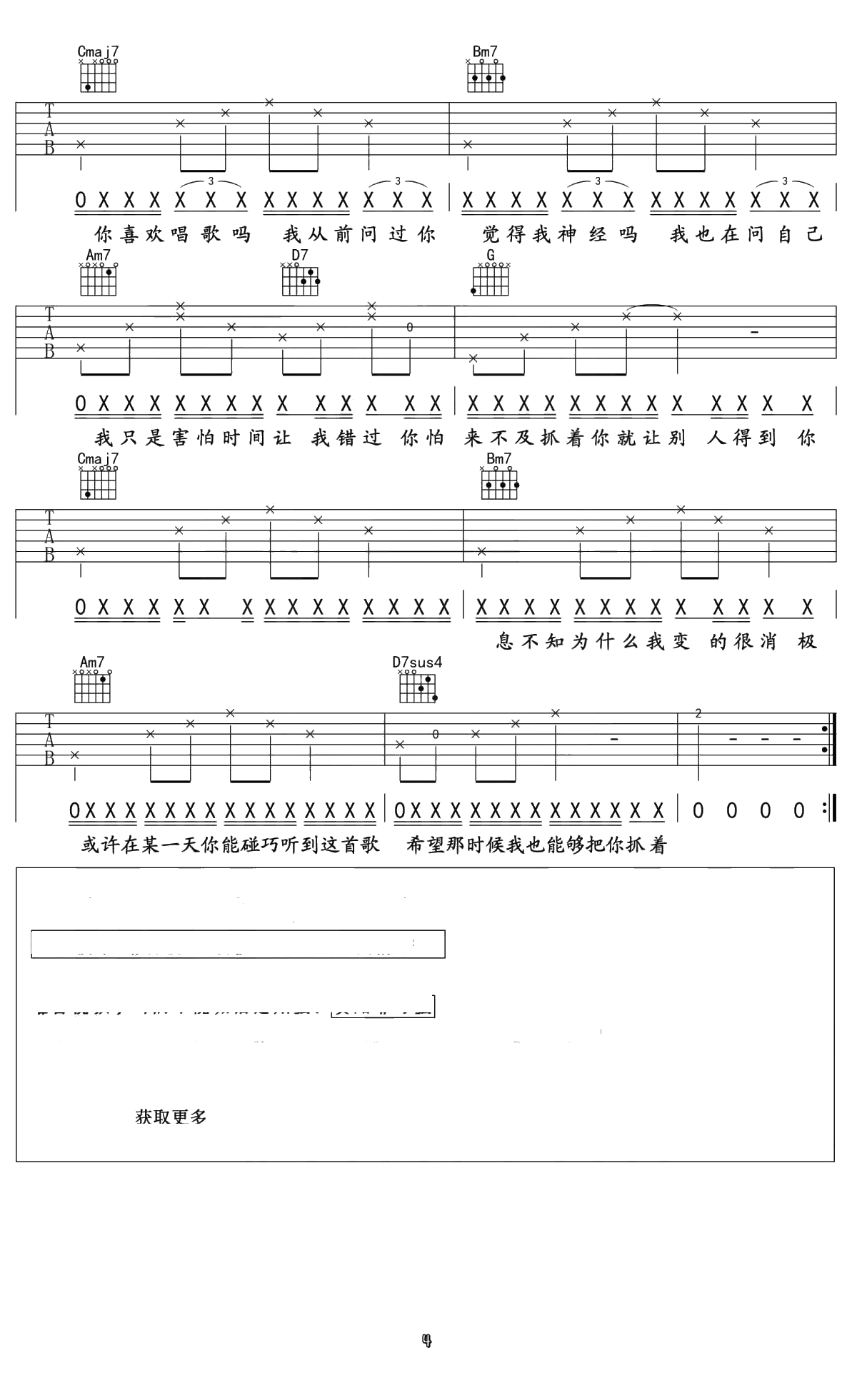 Melody Remix吉他谱 吴海啸/群可 G调原版弹唱谱4