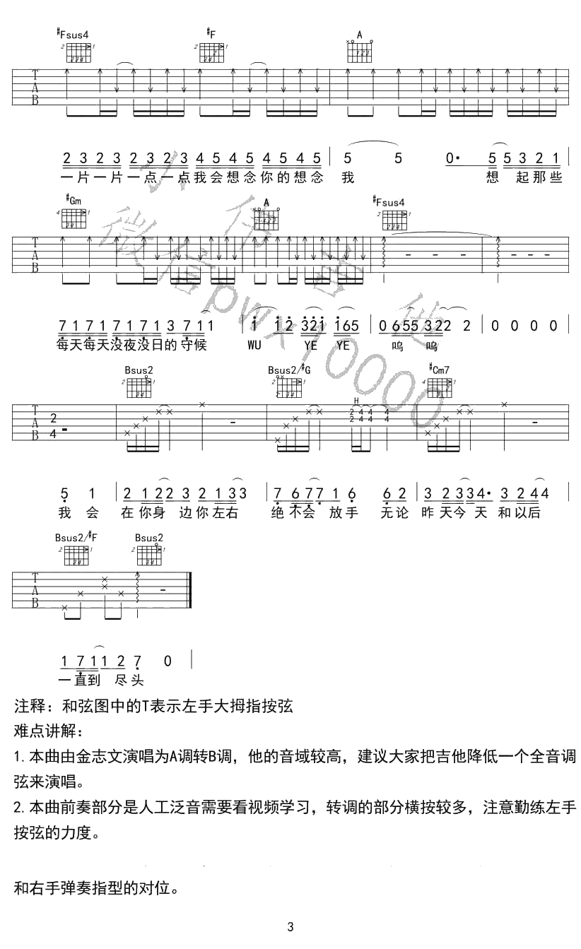 夏洛特烦恼吉他谱-金志文-吉他弹唱3