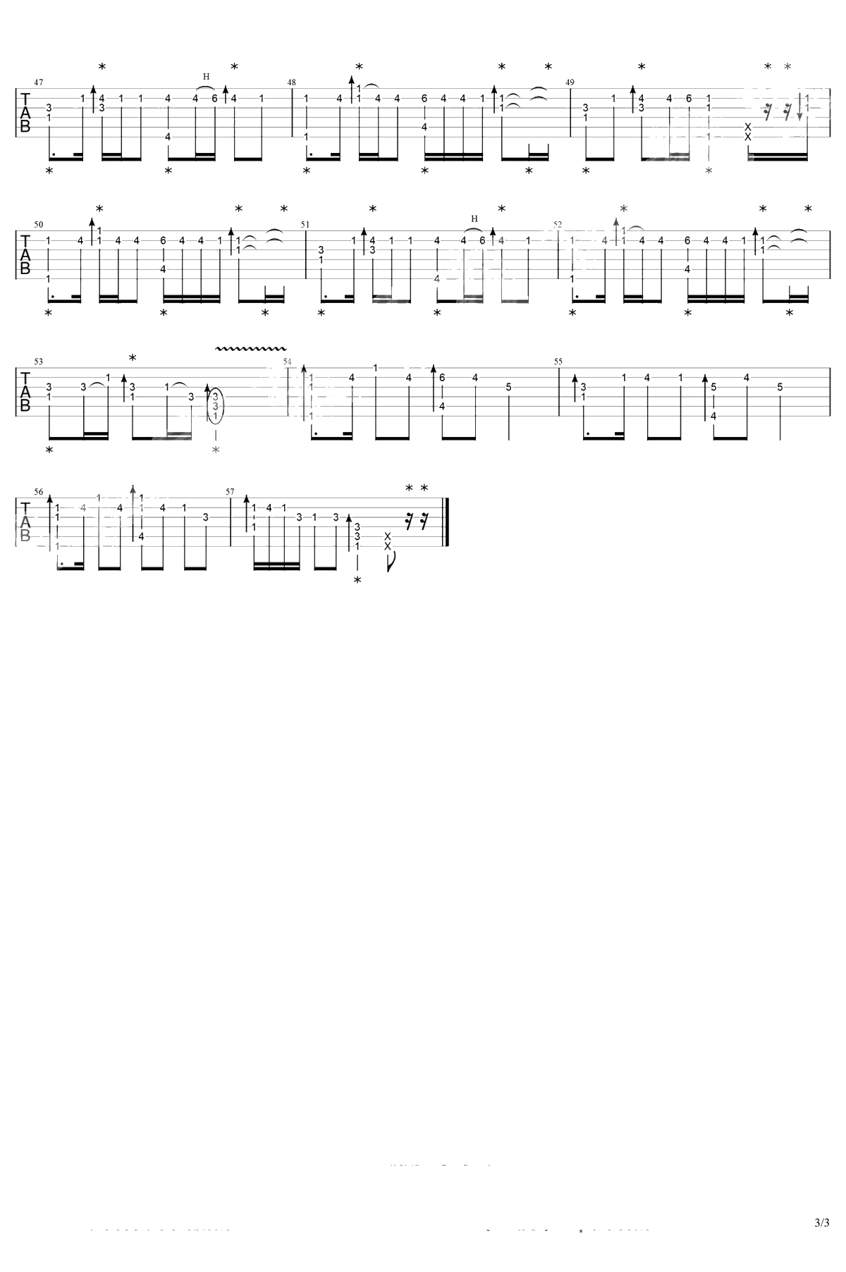 下山指弹吉他谱 要不要买菜 吉他独奏谱3