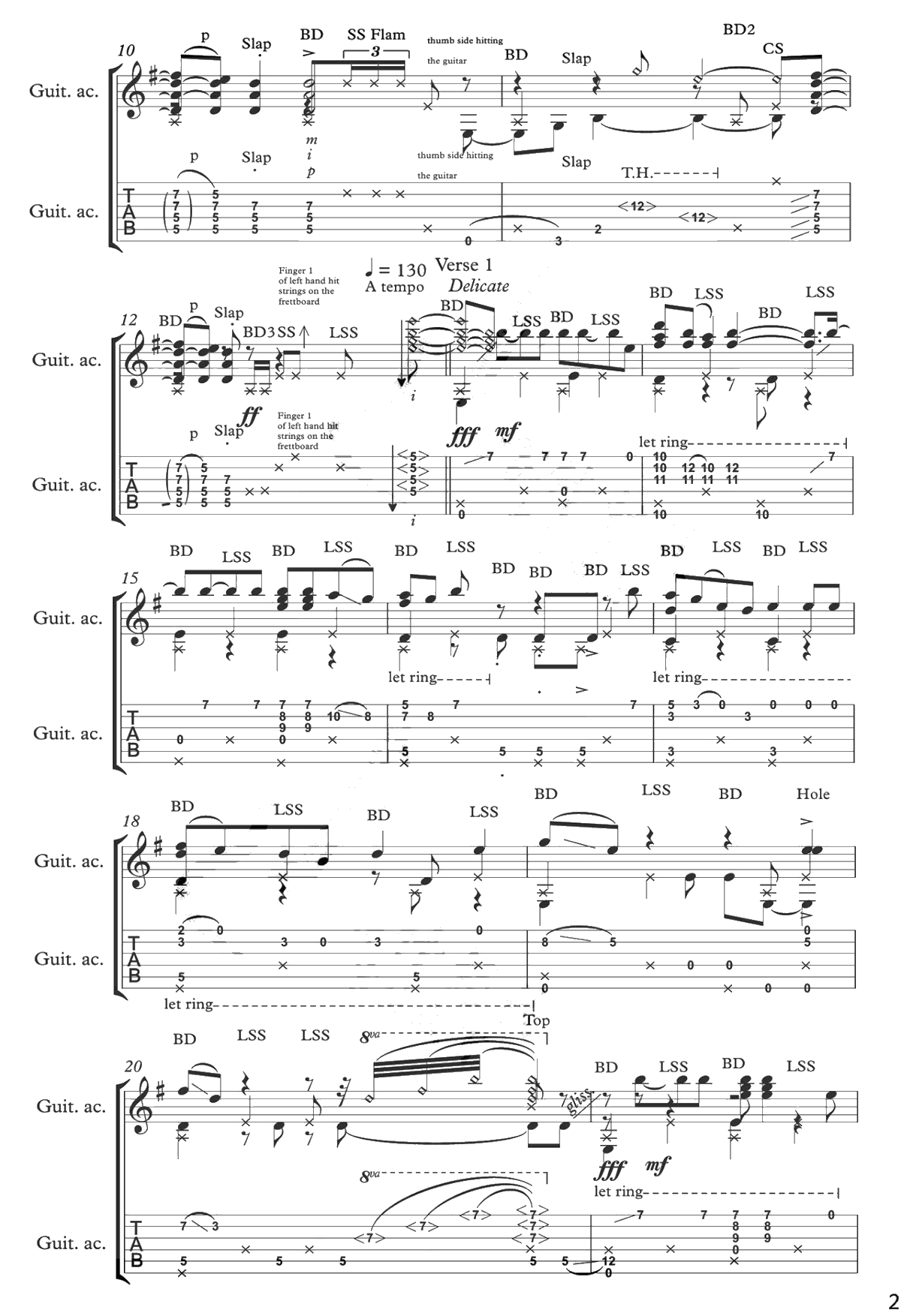 Beat It指弹谱-Miguel Rivera版-Beat It指弹吉他独奏谱2