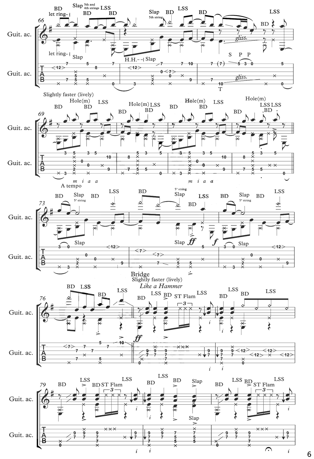 Beat It指弹谱-Miguel Rivera版-Beat It指弹吉他独奏谱6