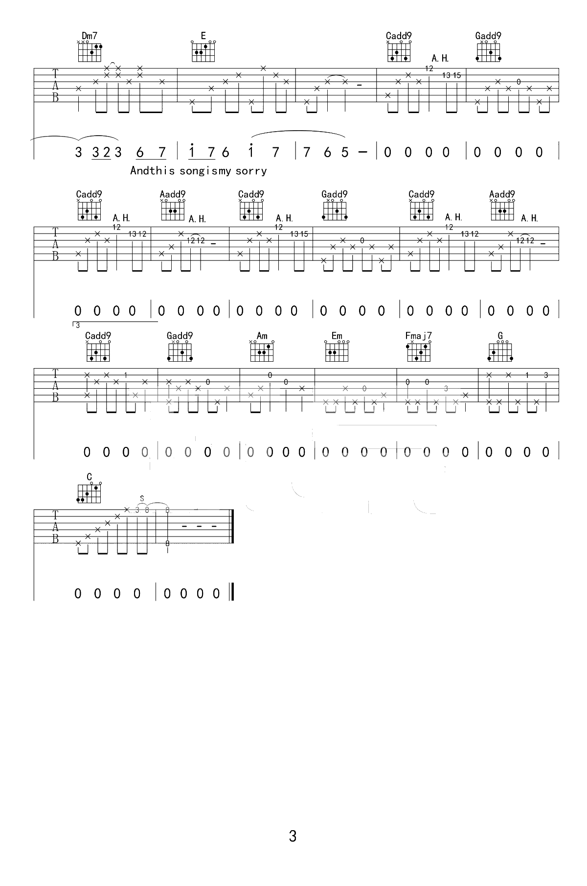 Every time吉他谱-布兰妮Britney-吉他弹唱3