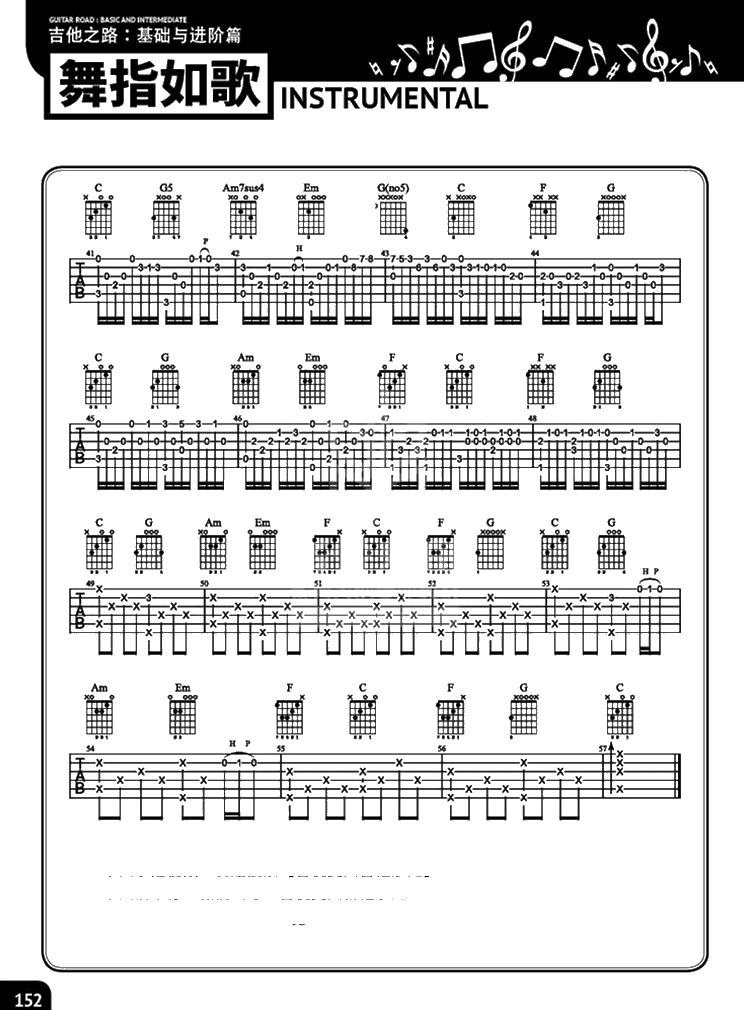 卡农指弹吉他谱-C调完美版-Canon吉他3