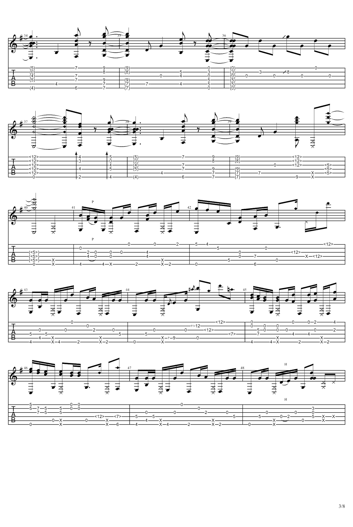 没什么大不了指弹谱 吉他独奏谱 你的名字片尾曲3