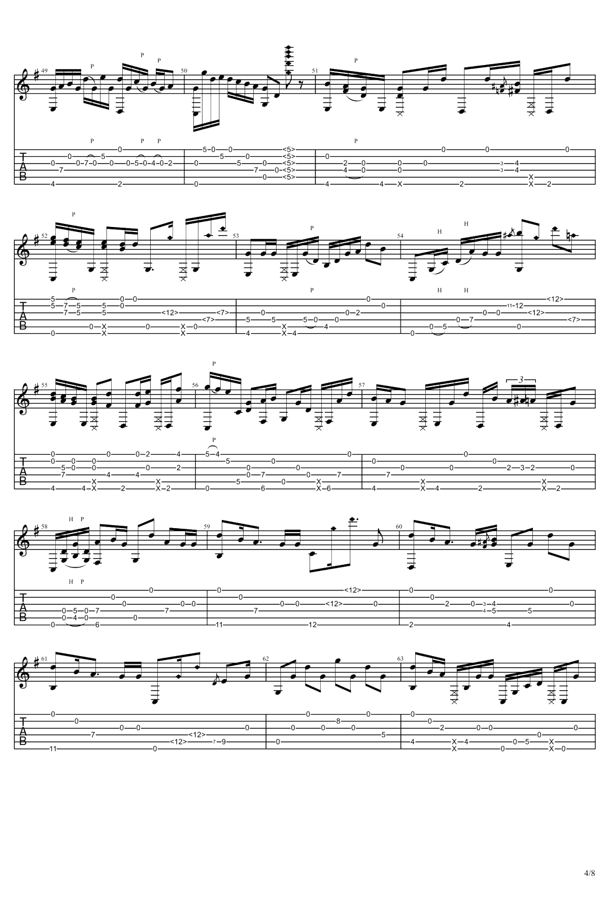 没什么大不了指弹谱 吉他独奏谱 你的名字片尾曲4