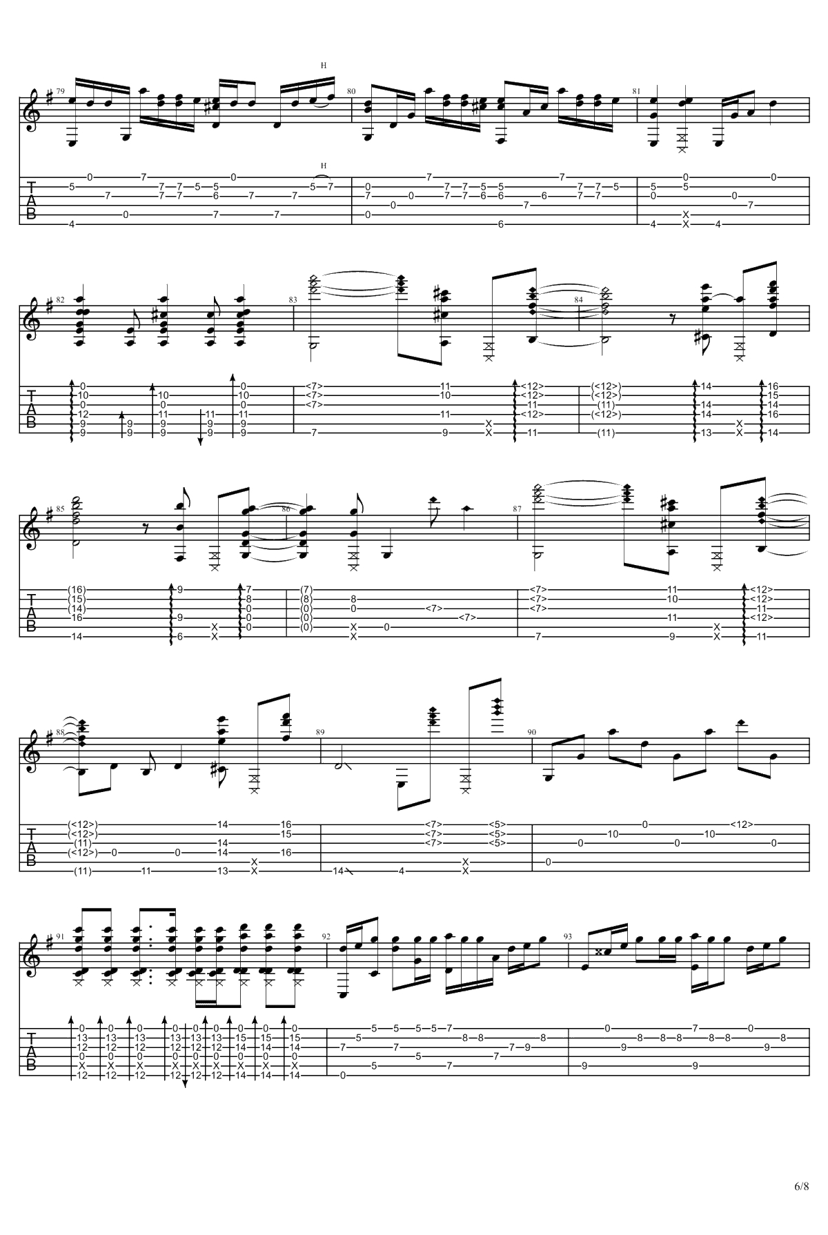 没什么大不了指弹谱 吉他独奏谱 你的名字片尾曲6