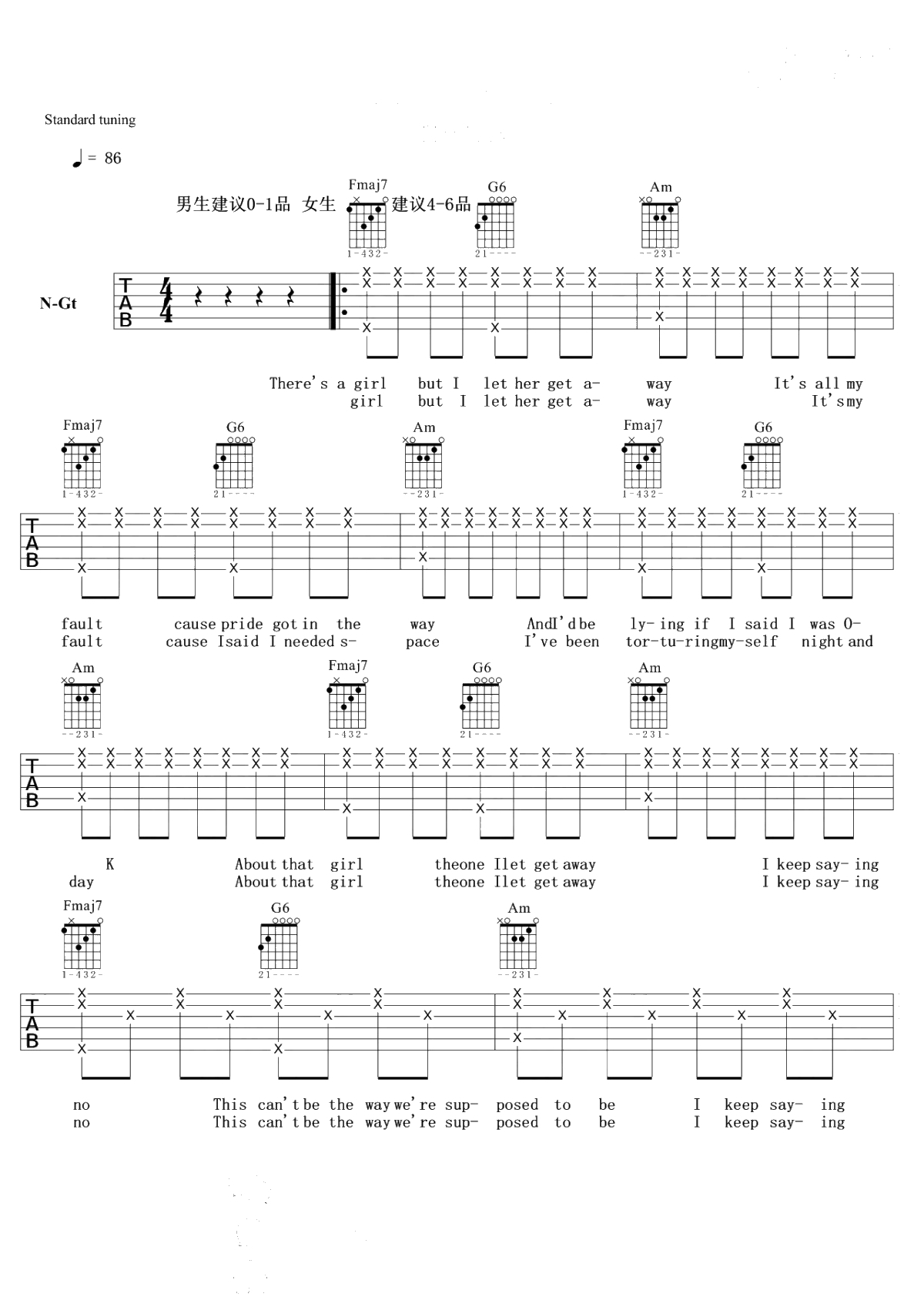 That Girl吉他谱-Olly Murs-吉他弹唱1