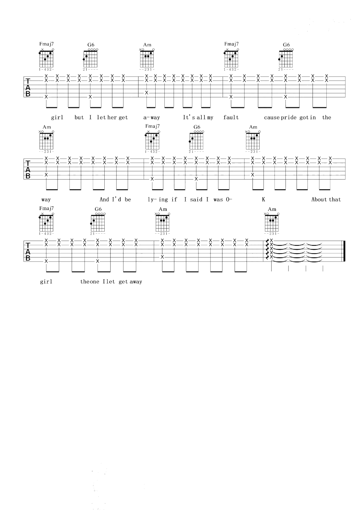 That Girl吉他谱-Olly Murs-吉他弹唱3