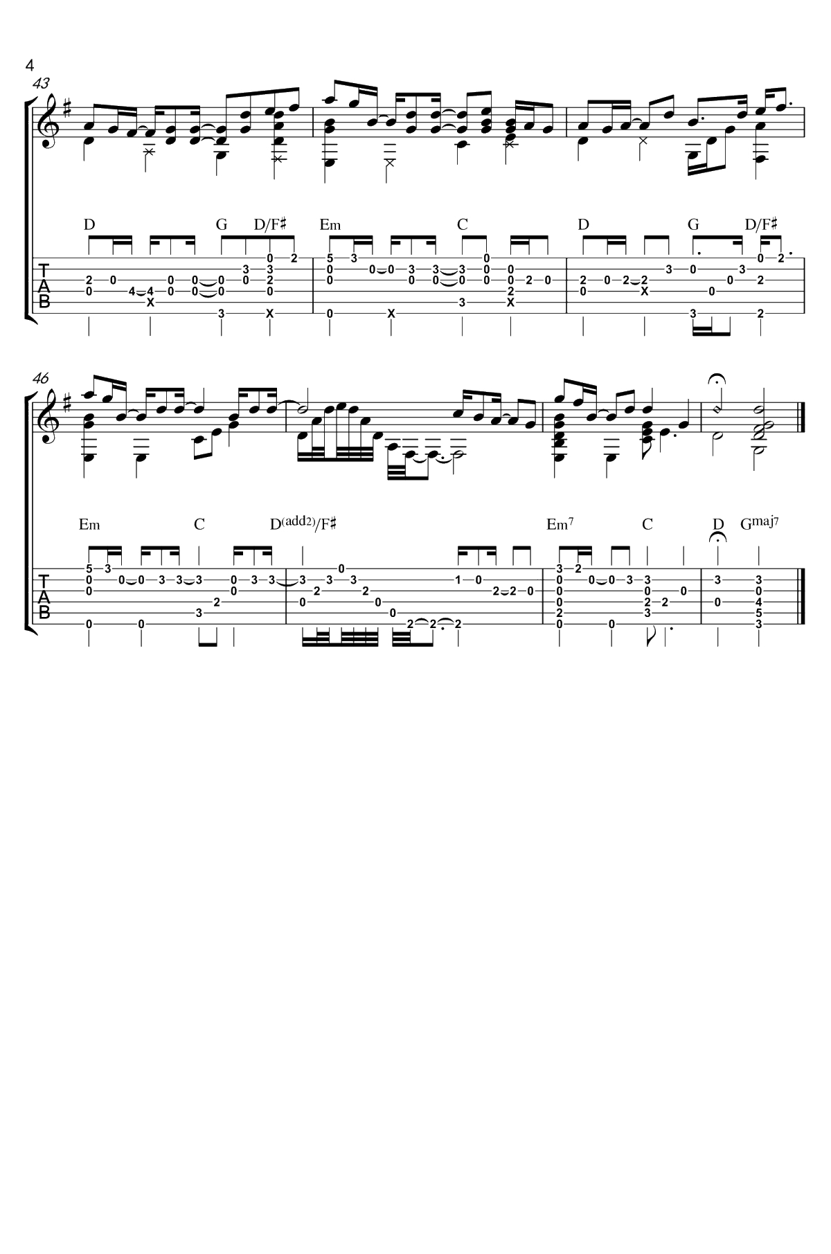 追光者吉他指弹谱-《夏至未至》插曲-指弹吉他4