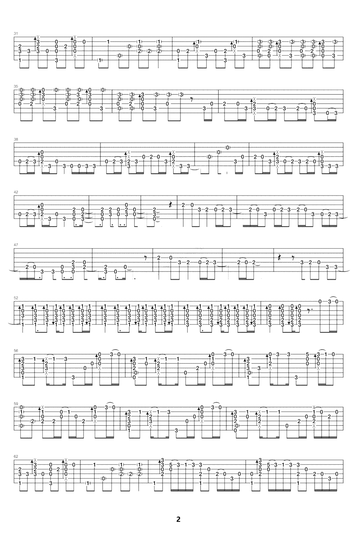 打上花火指弹吉他谱-米津玄师/DAOKO-吉他独奏谱2