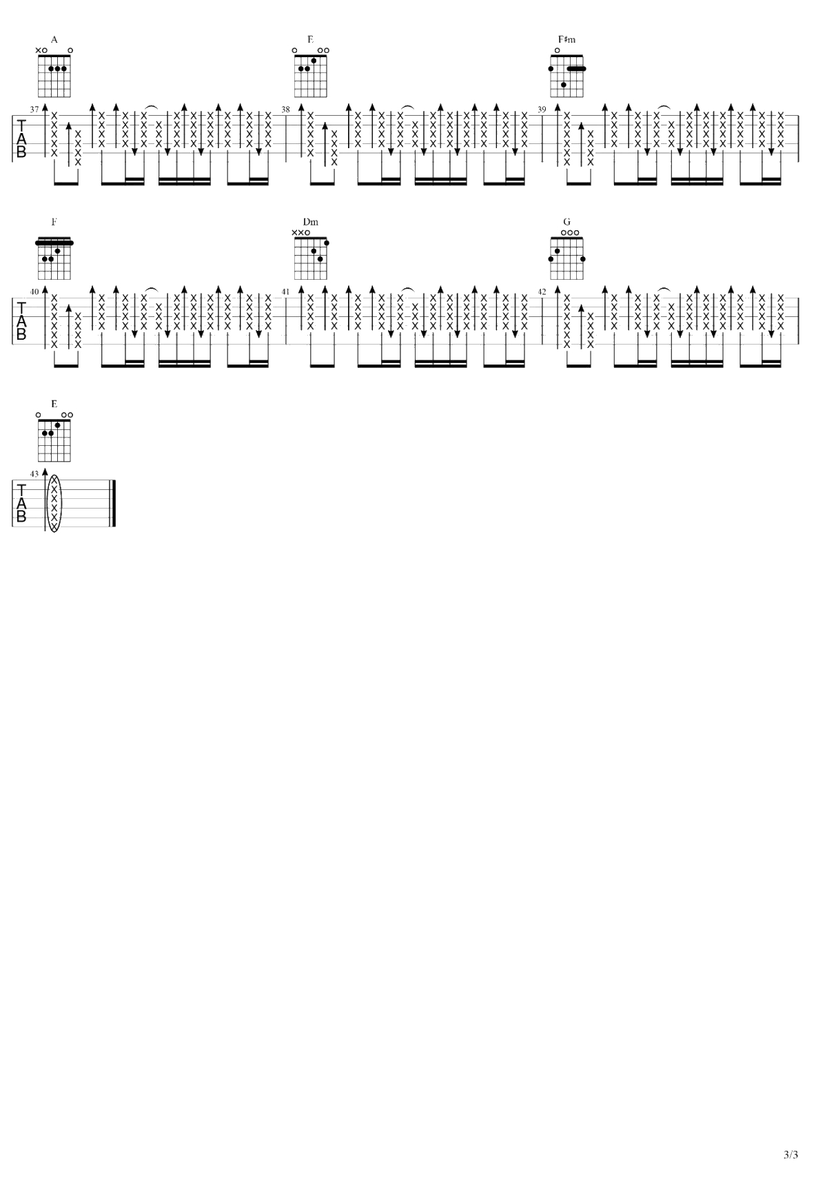 最初的梦想吉他谱 C转A调 范玮琪 吉他弹唱3