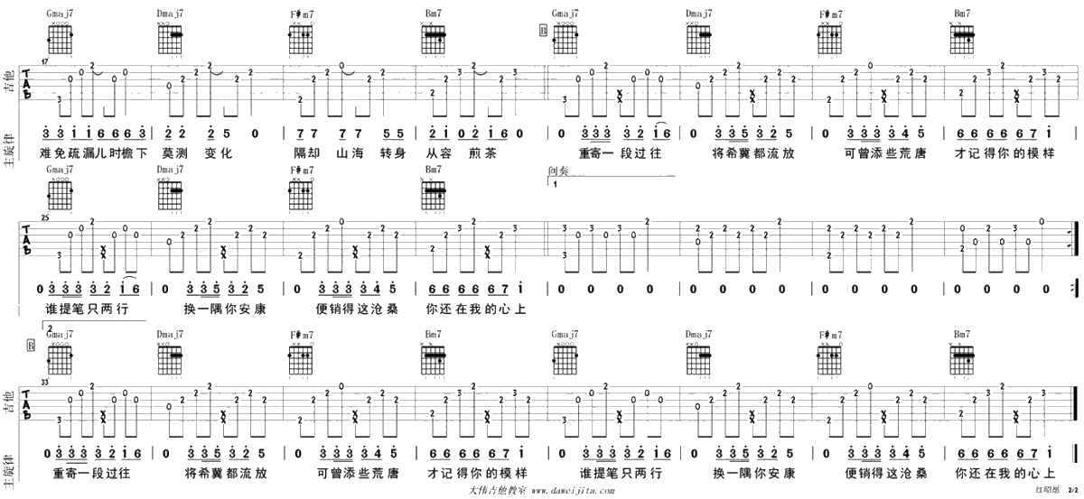 红昭愿吉他谱-音阙诗听-吉他弹唱-抖音歌曲2