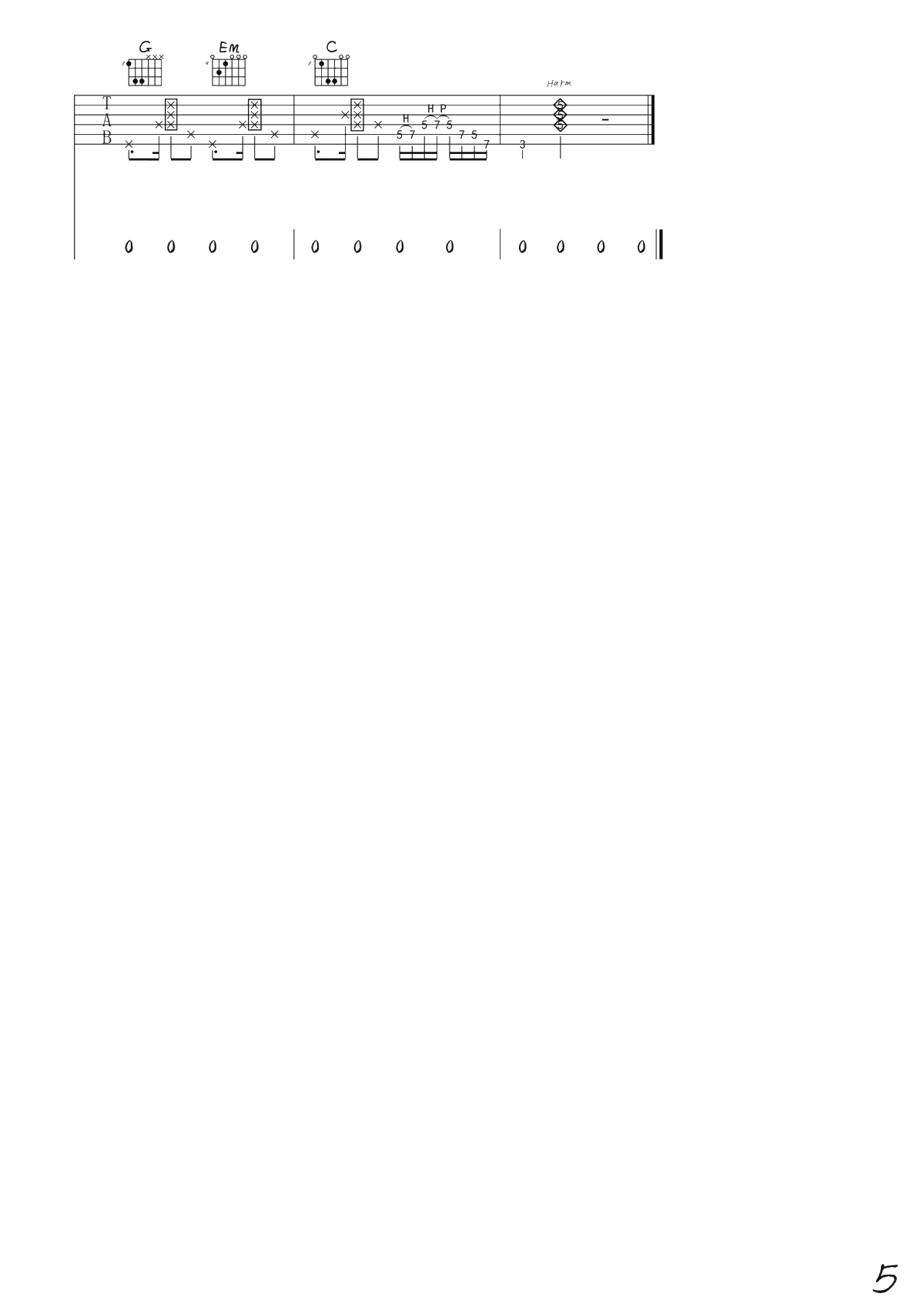 佛系少女吉他谱-冯提莫-G调简单版-吉他弹唱+5