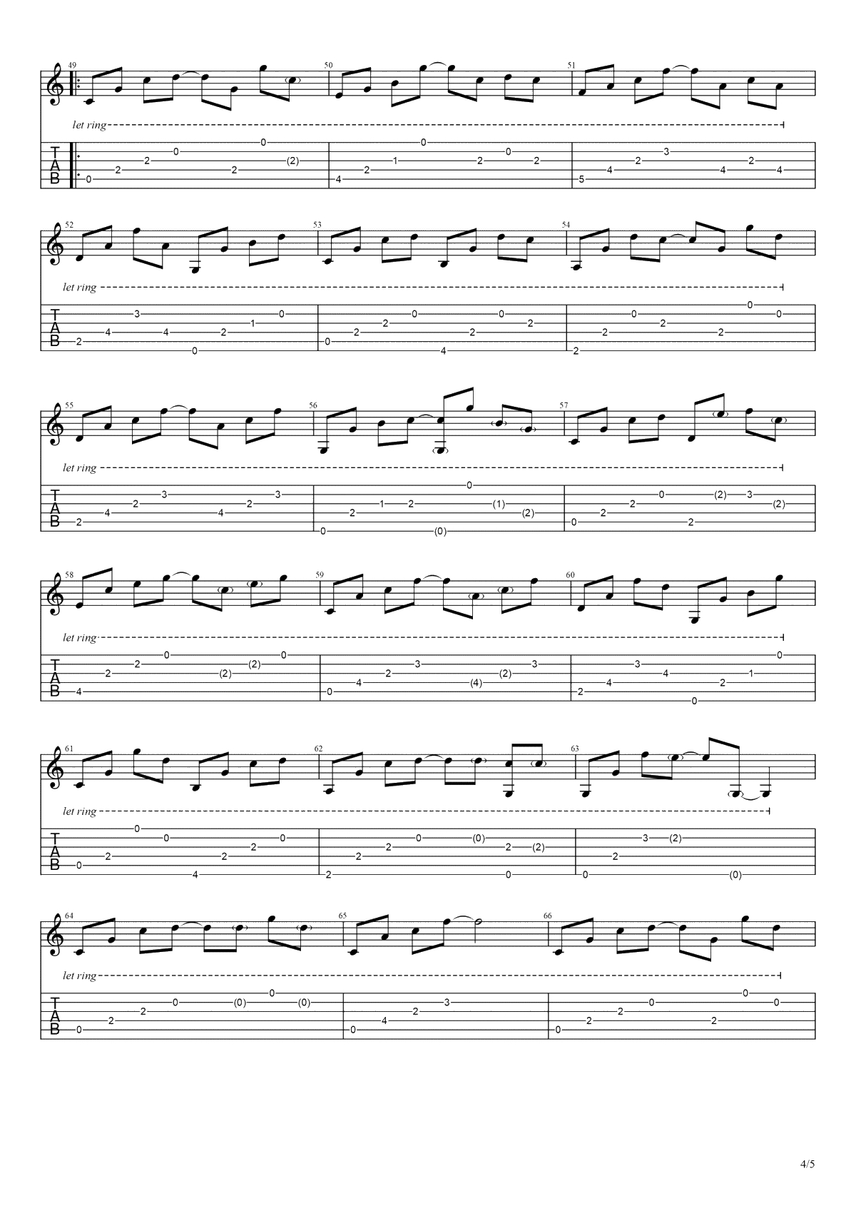 数不尽的星空吉他谱-曾沛慈《终极一班2》主题曲-高清六线谱4