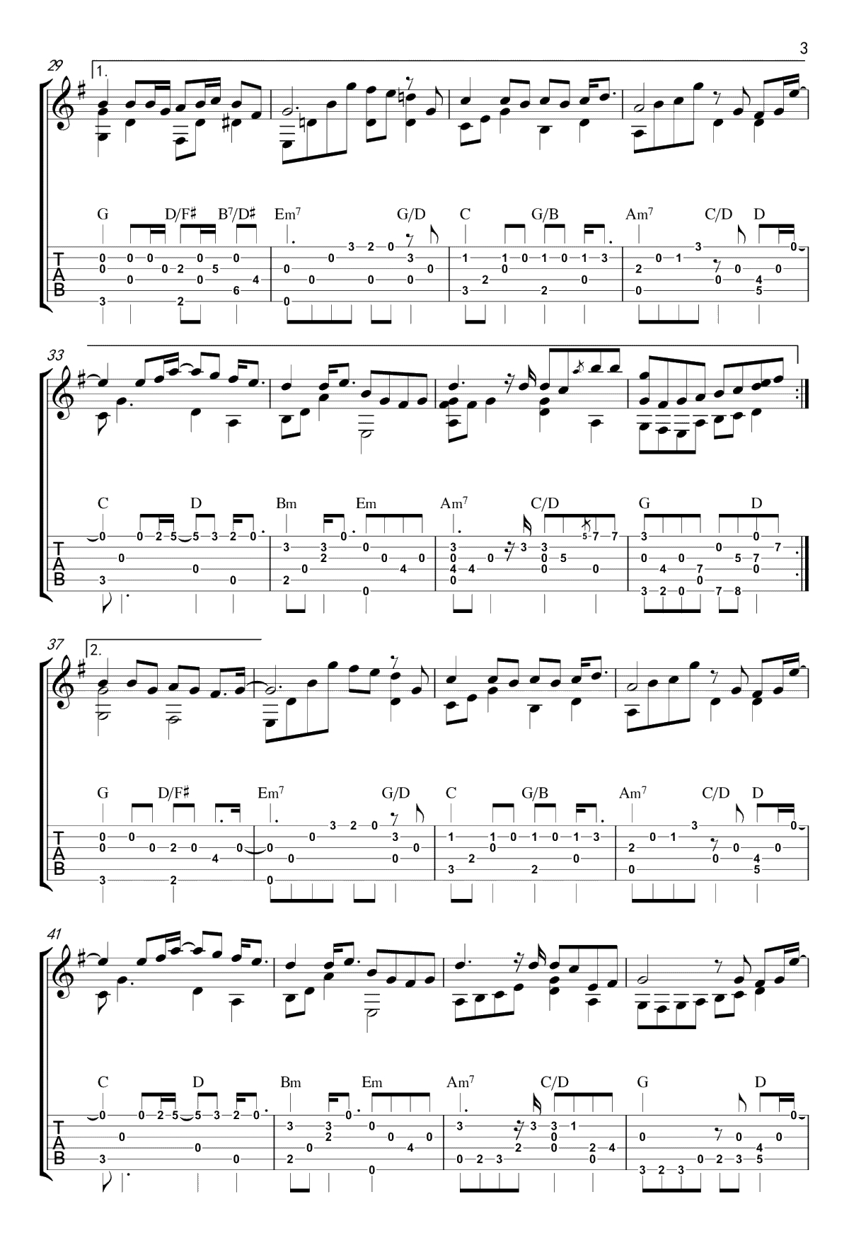 突然好想你指弹谱-五月天-吉他独奏谱-指弹3