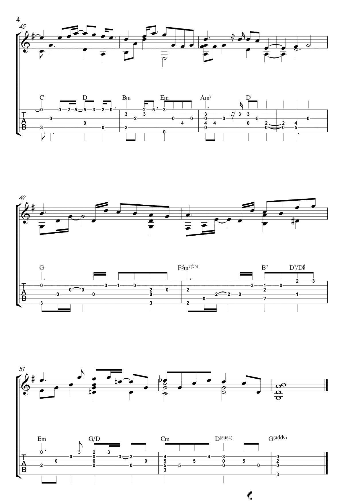 突然好想你指弹谱-五月天-吉他独奏谱-指弹4