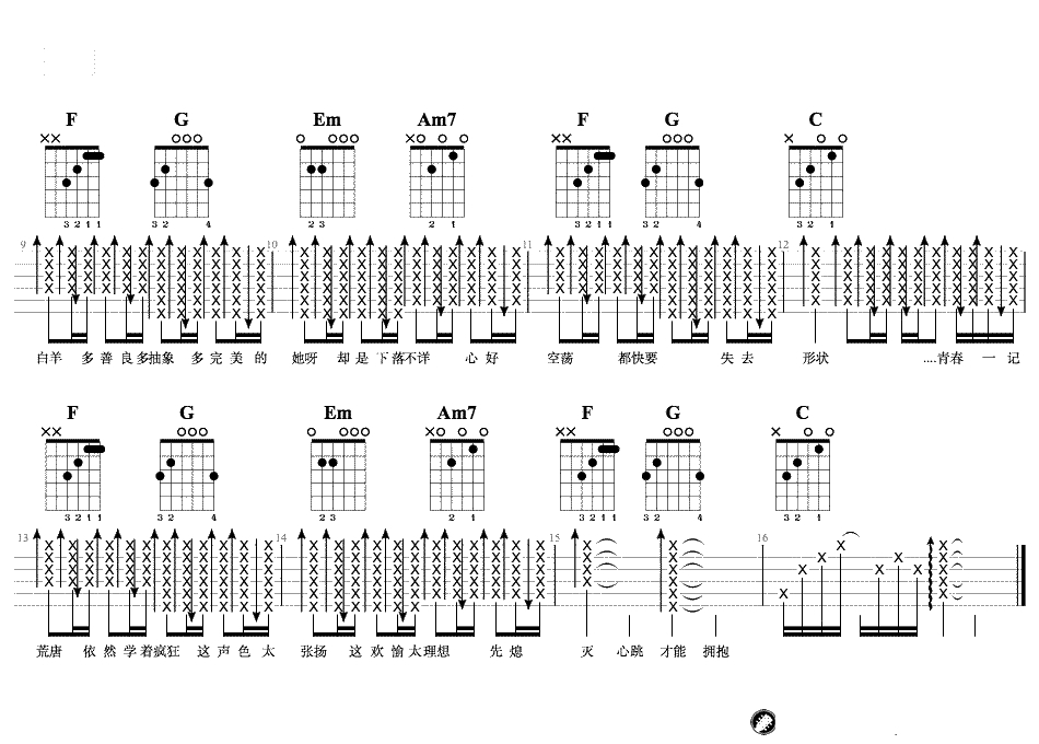 白羊吉他谱-徐秉龙-C调简单版+G调女生版-弹唱2