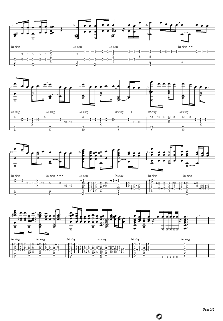 离骚指弹谱 易烊千玺 吉他独奏谱-2